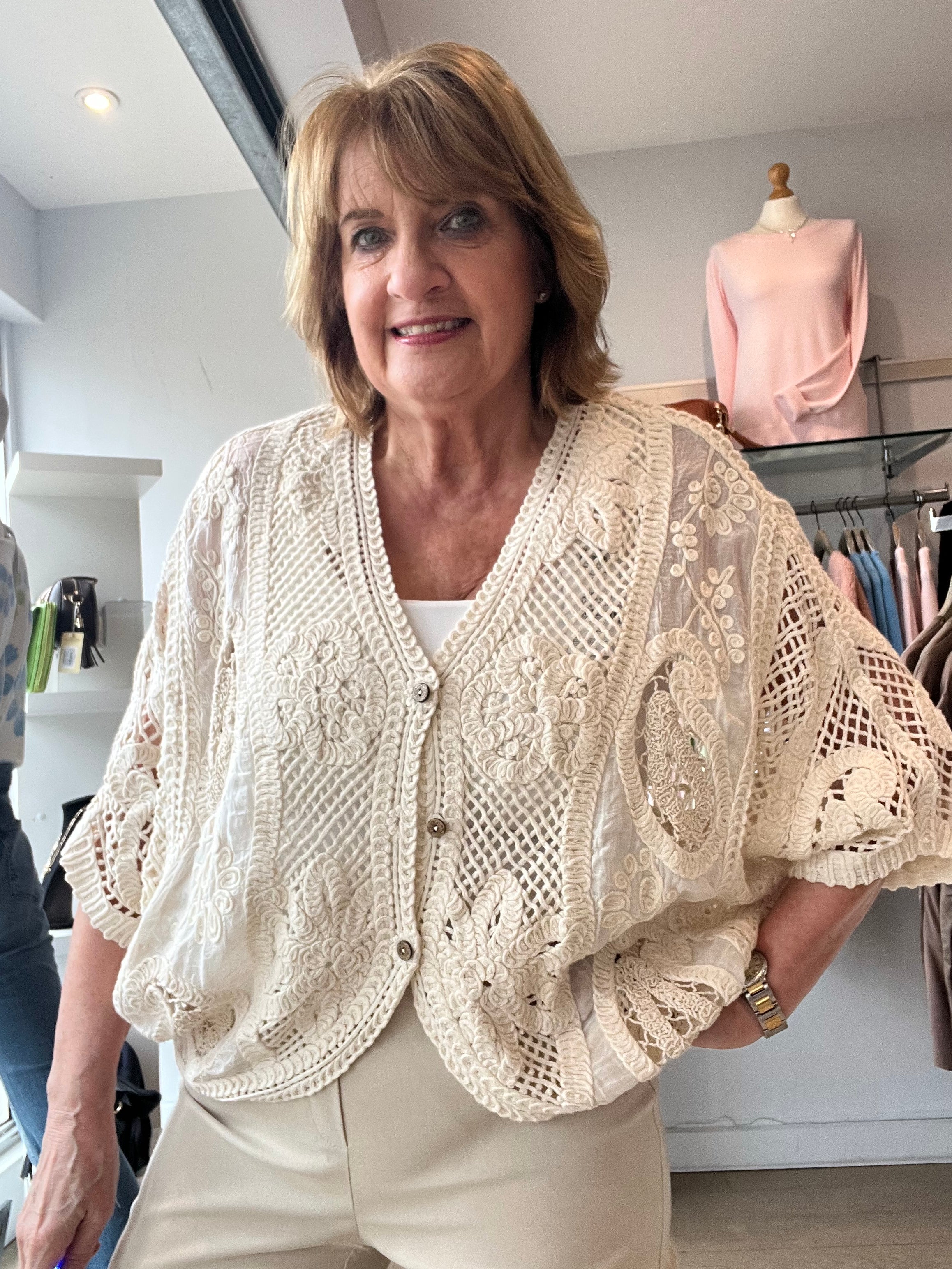 Sofia Crochet Cotton Cardy