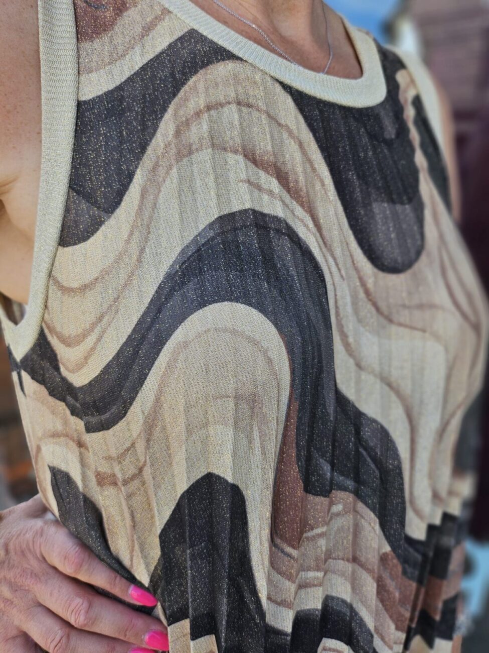 Lyla Lurex Print Knit Swing Dress image 5