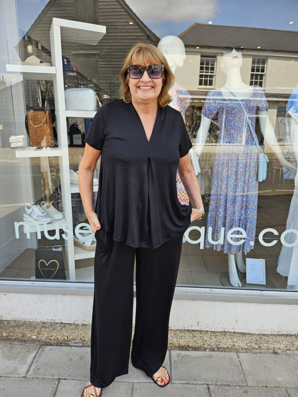 Luxe Jersey 2 Piece Trouser Set - Black, ONESIZE image