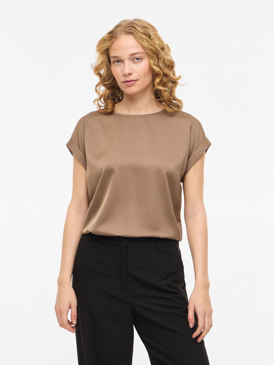 Vila Viellette S/S Satin Top