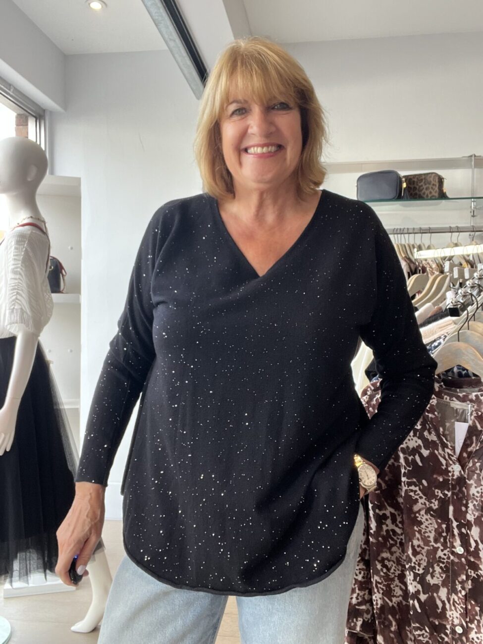 New Knit with Sparkle - Black, ONESIZE image