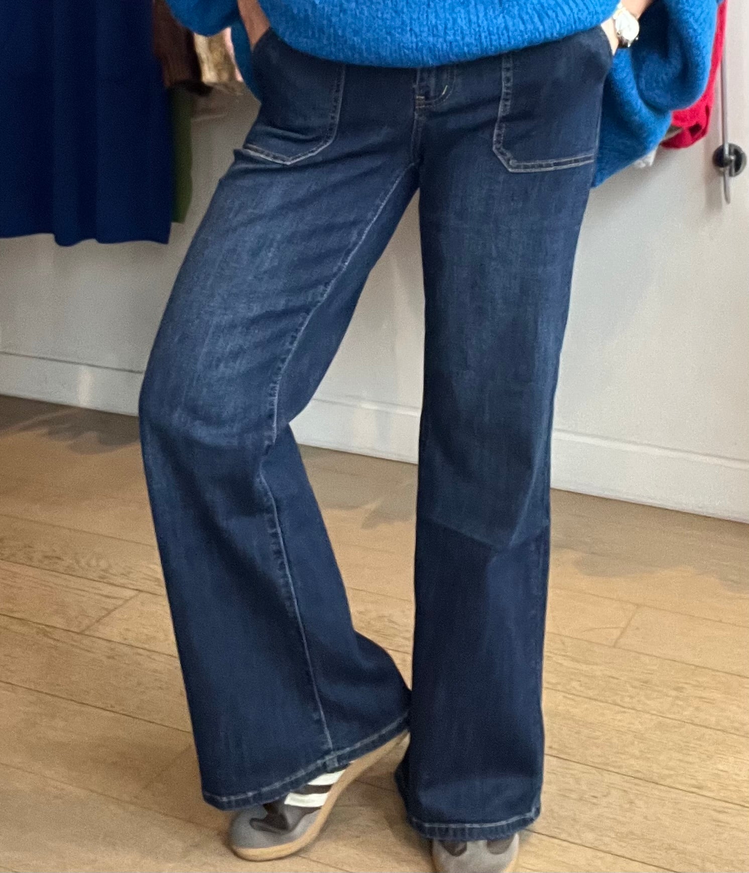 Toxic Dark Wash Denim Wide Pocket Jeans