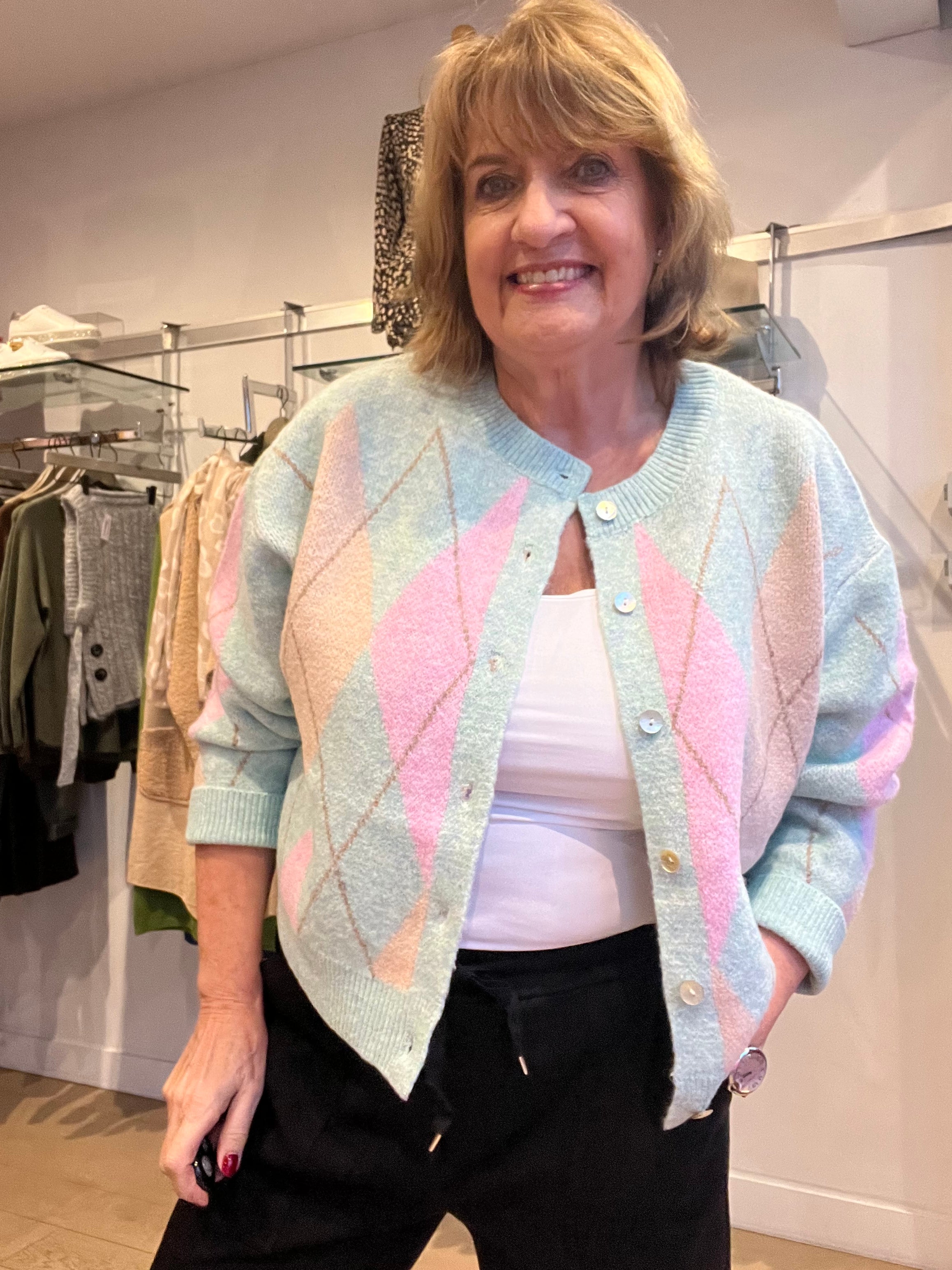 Argyle Spring Knit Cardy
