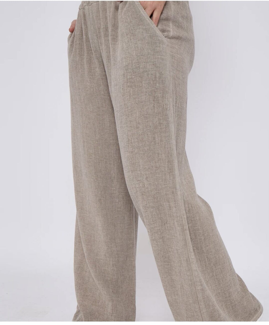 Linen Cotton  Easy Pant with Elasticated Waistband and Pockets image 2