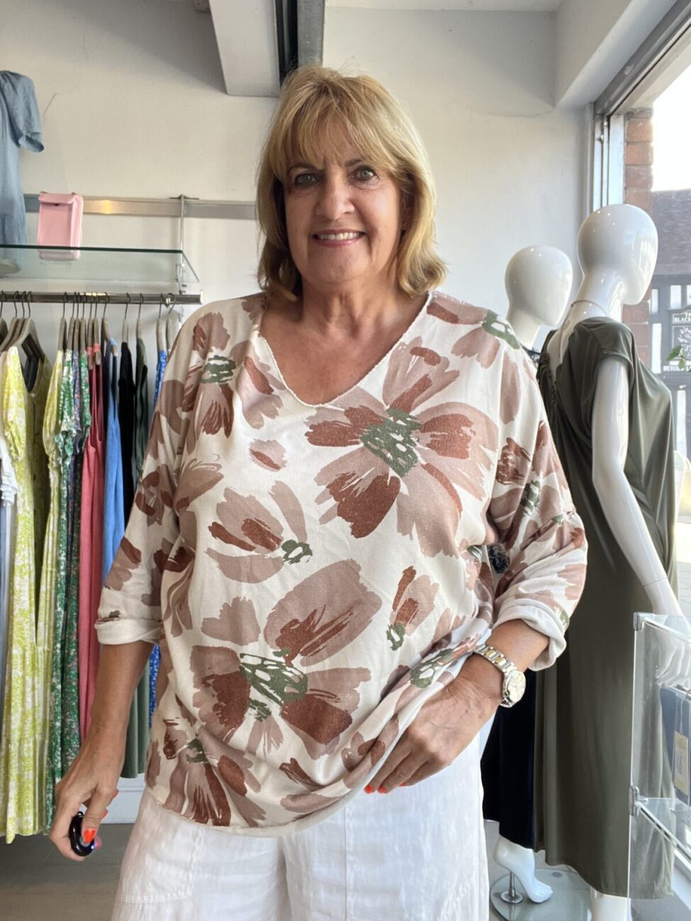 Iris Floral Printed Light Knit Top image 2
