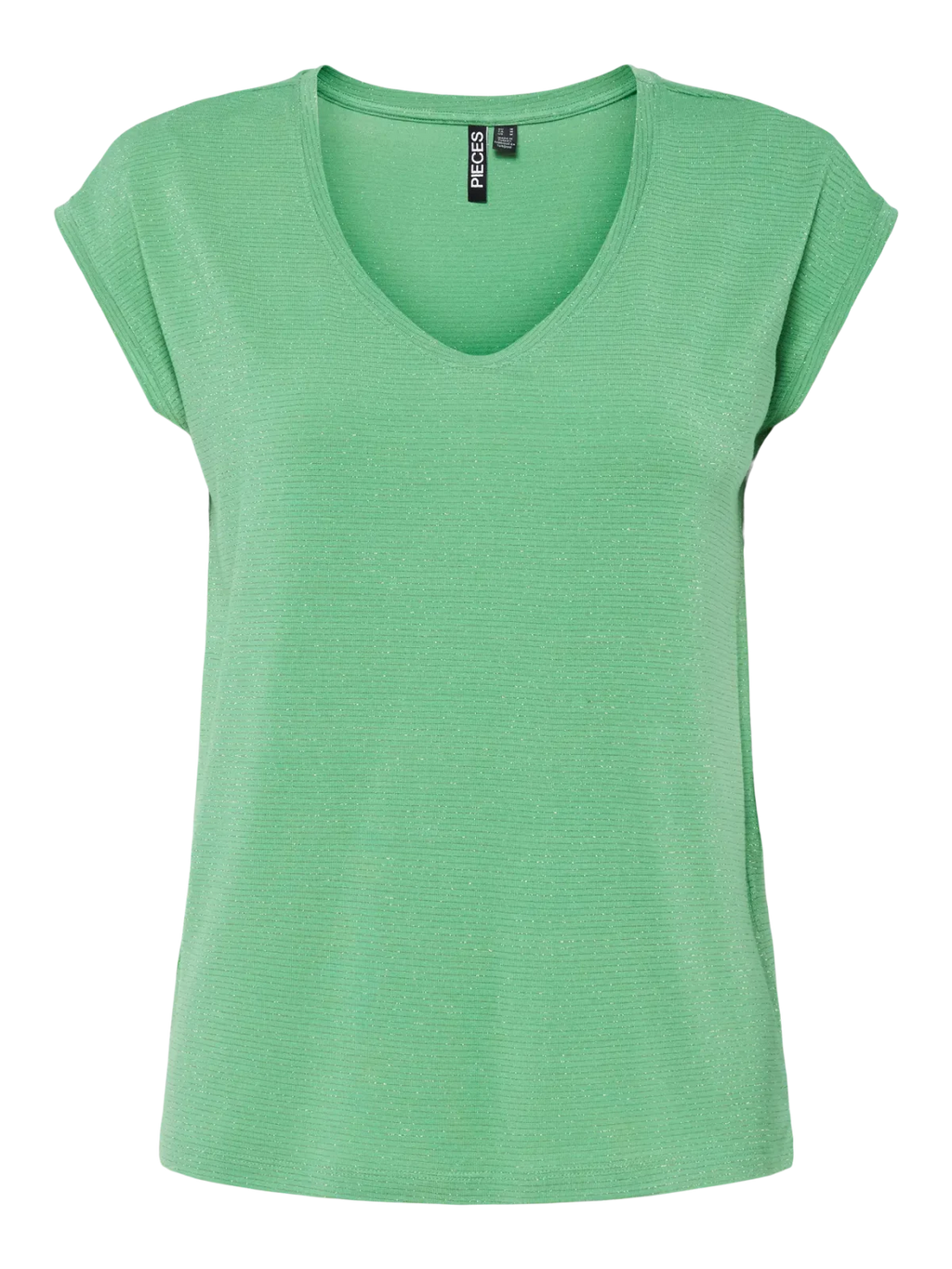 Pieces PCBillo Lurex Stripey Tee Top - Green, S image