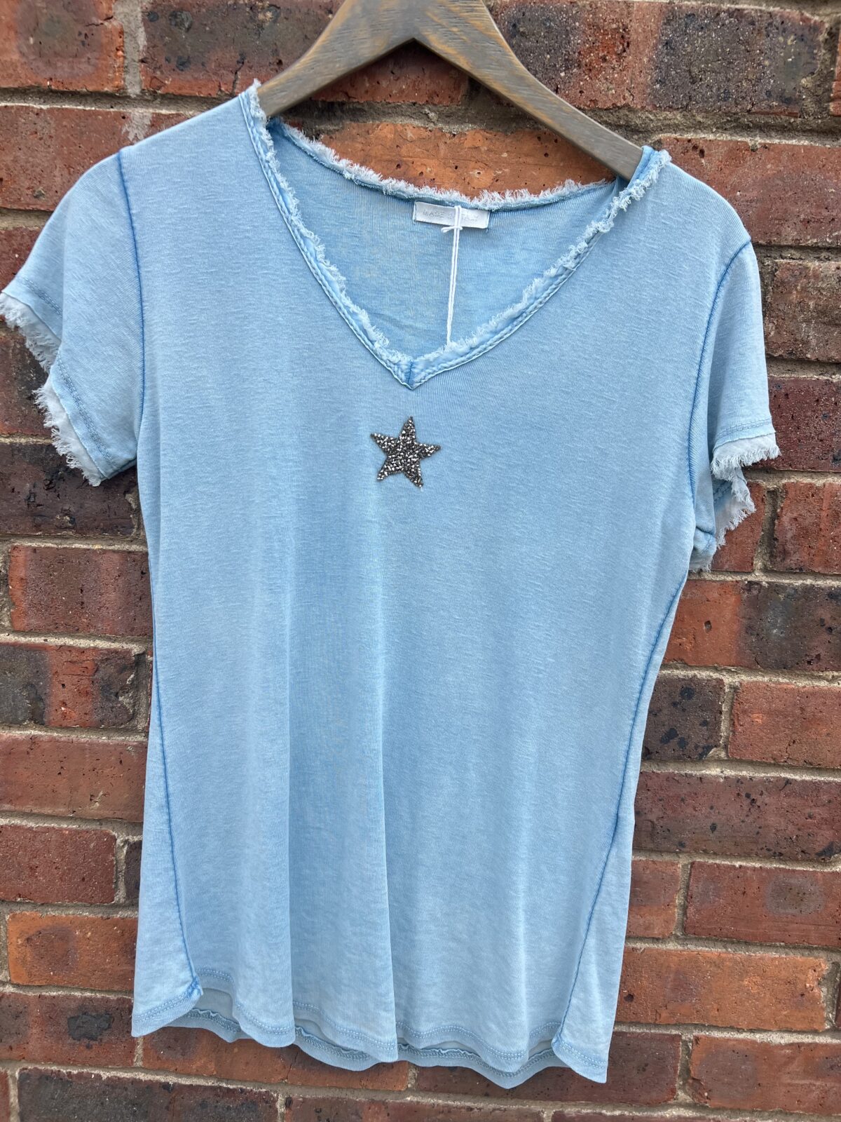 Washed Embellished Star Tee Top image 1