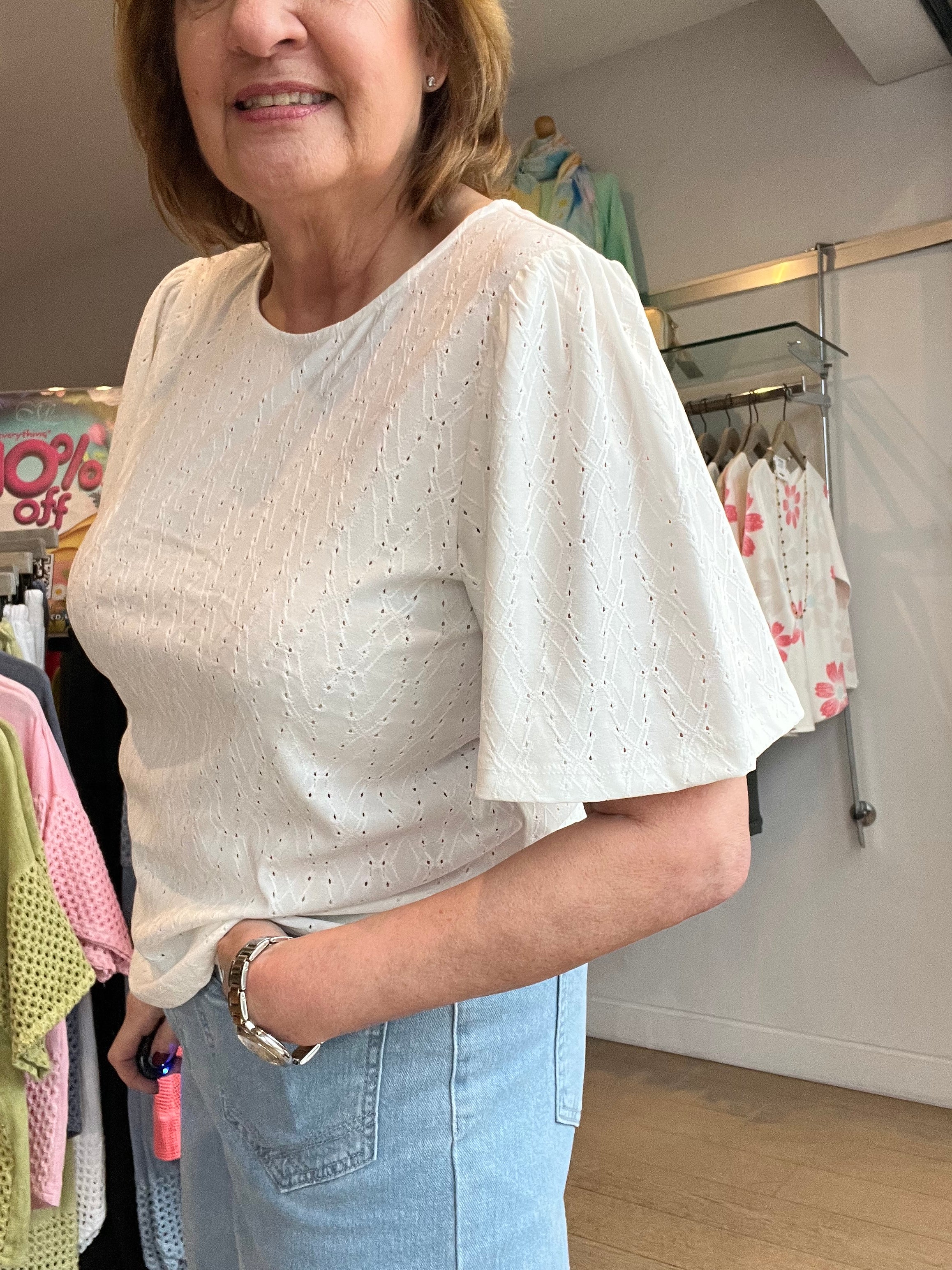 Vila Vibelli Embroidered Jersey Top