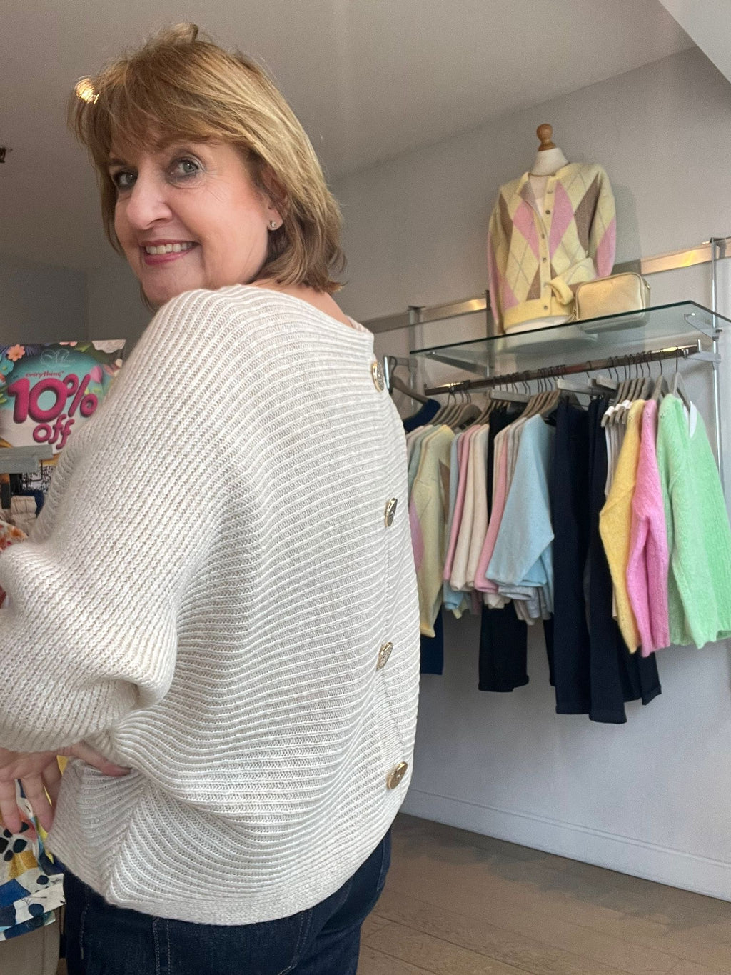 Shelley Button Back Knit