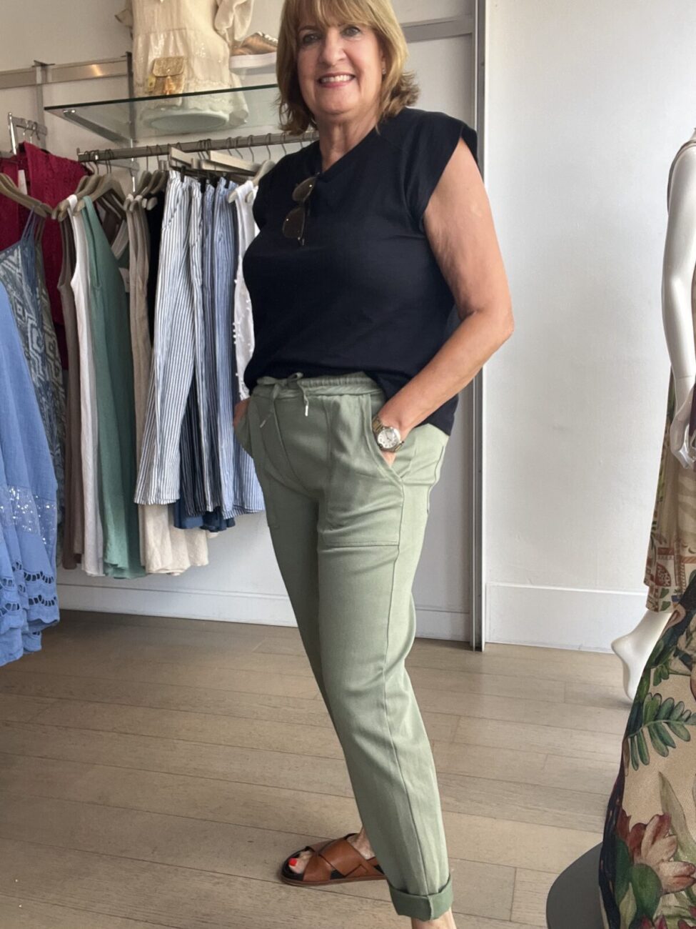 Bestselling Stretchy Wide Pocket Ankle Grazer Pant image 2