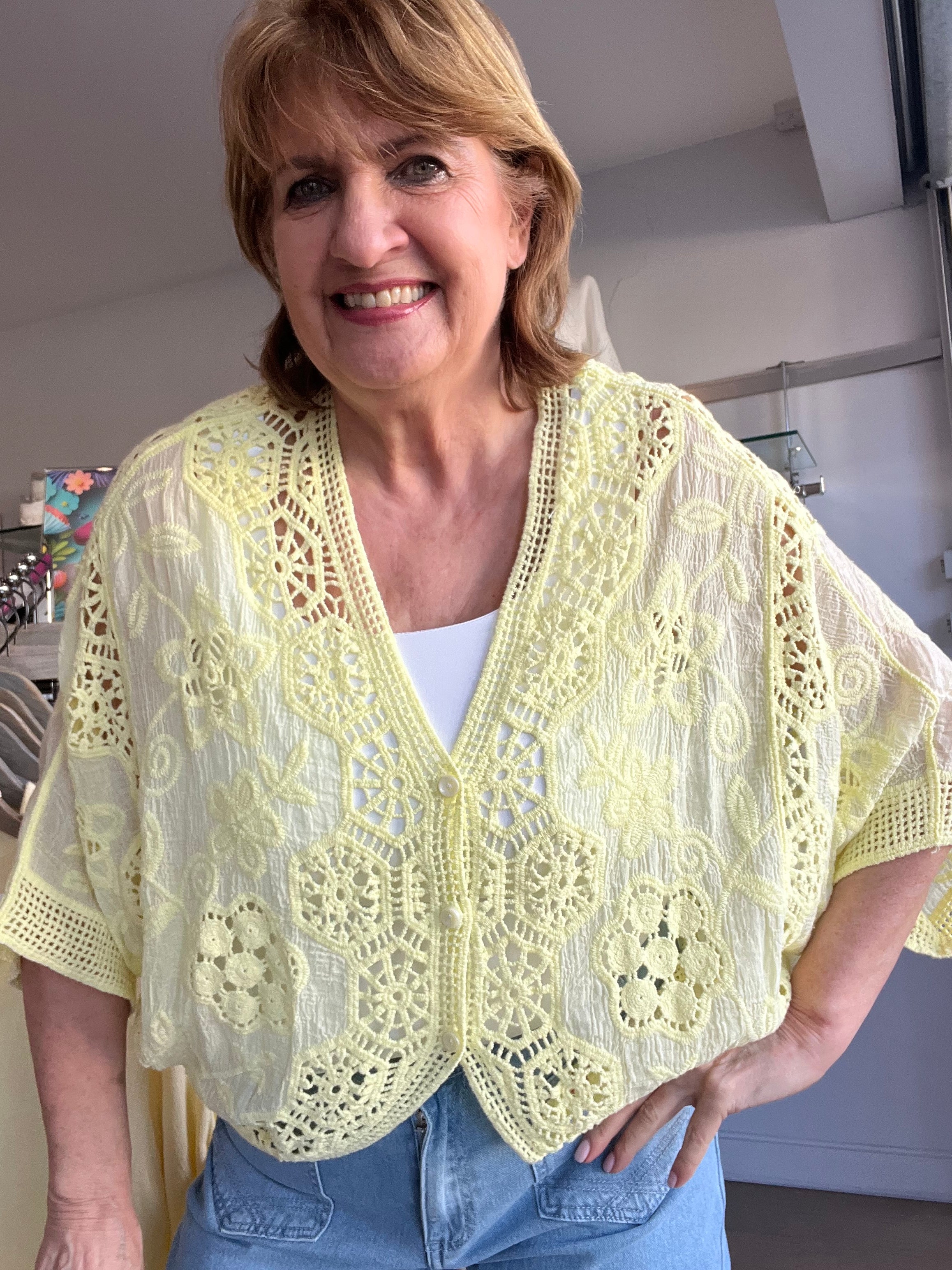 Layla Embroidered Button Through Top