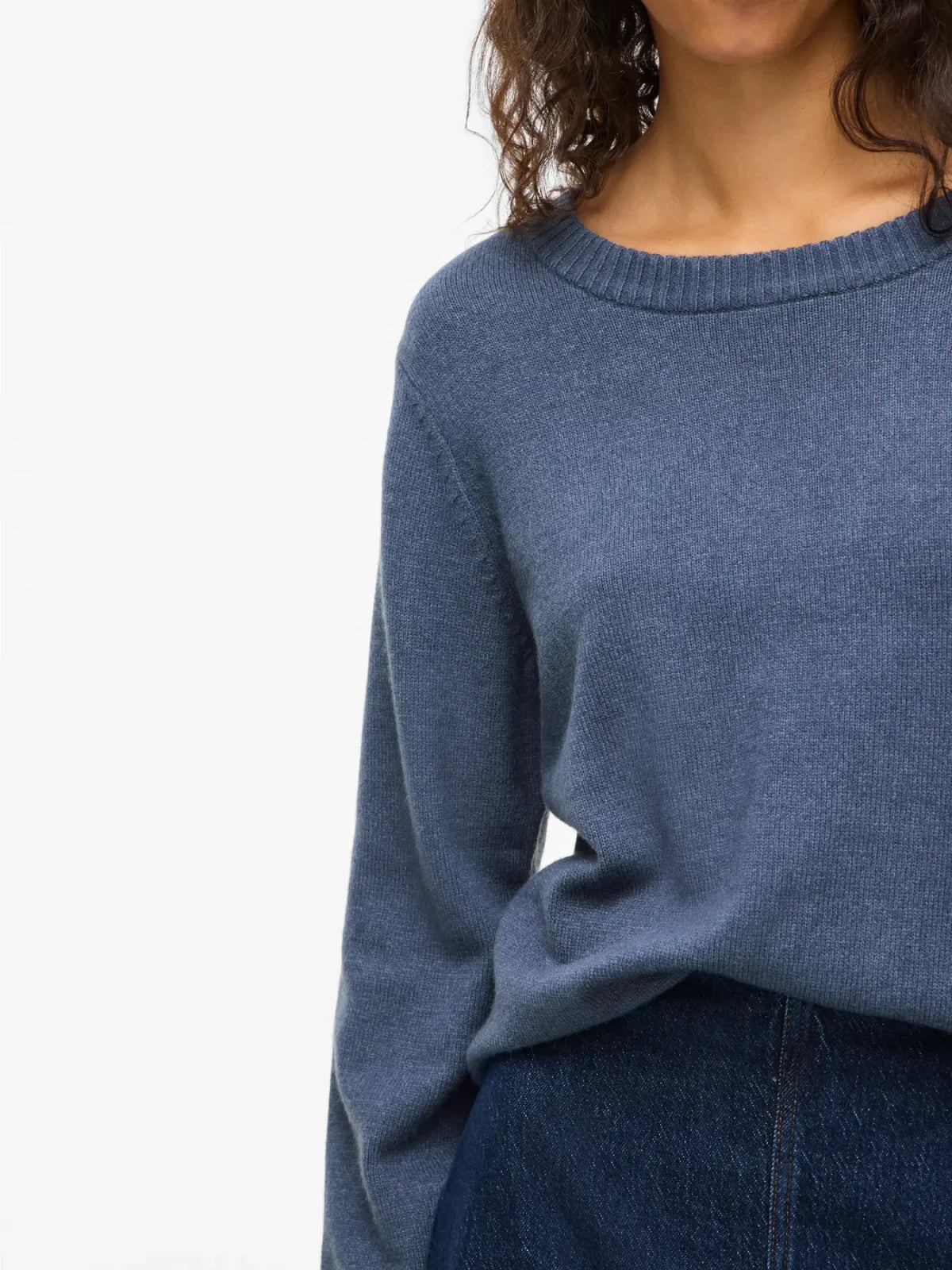 Vila Viril Crew Neck Knit Top - INDIGO, XL image