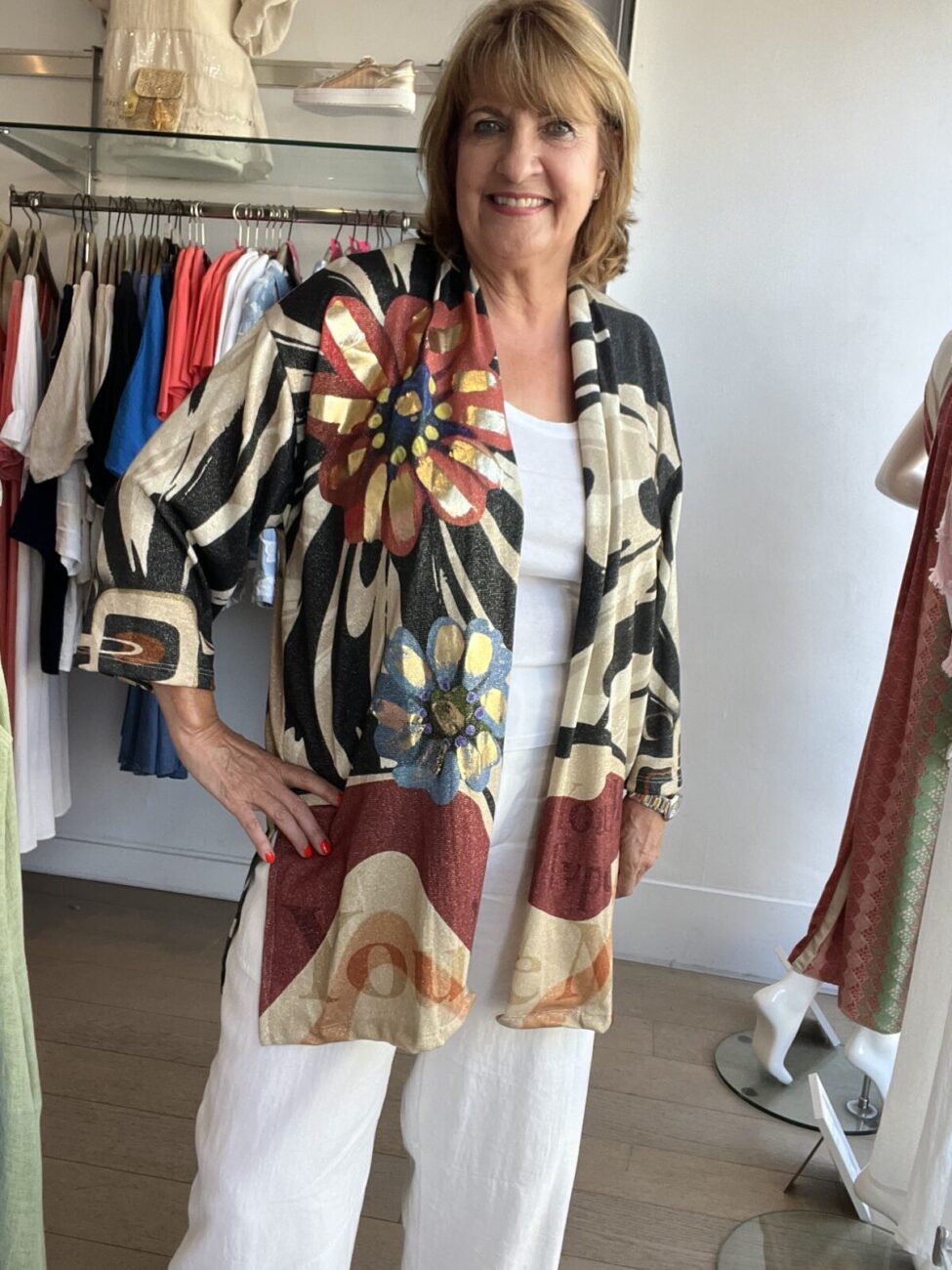Lurex Jersey Art Print Cardy / Jacket image 3