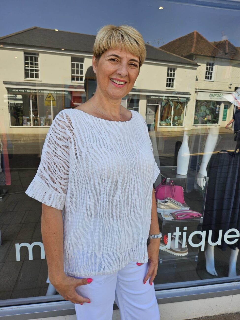 Zebra Mesh Top - White, ONESIZE image