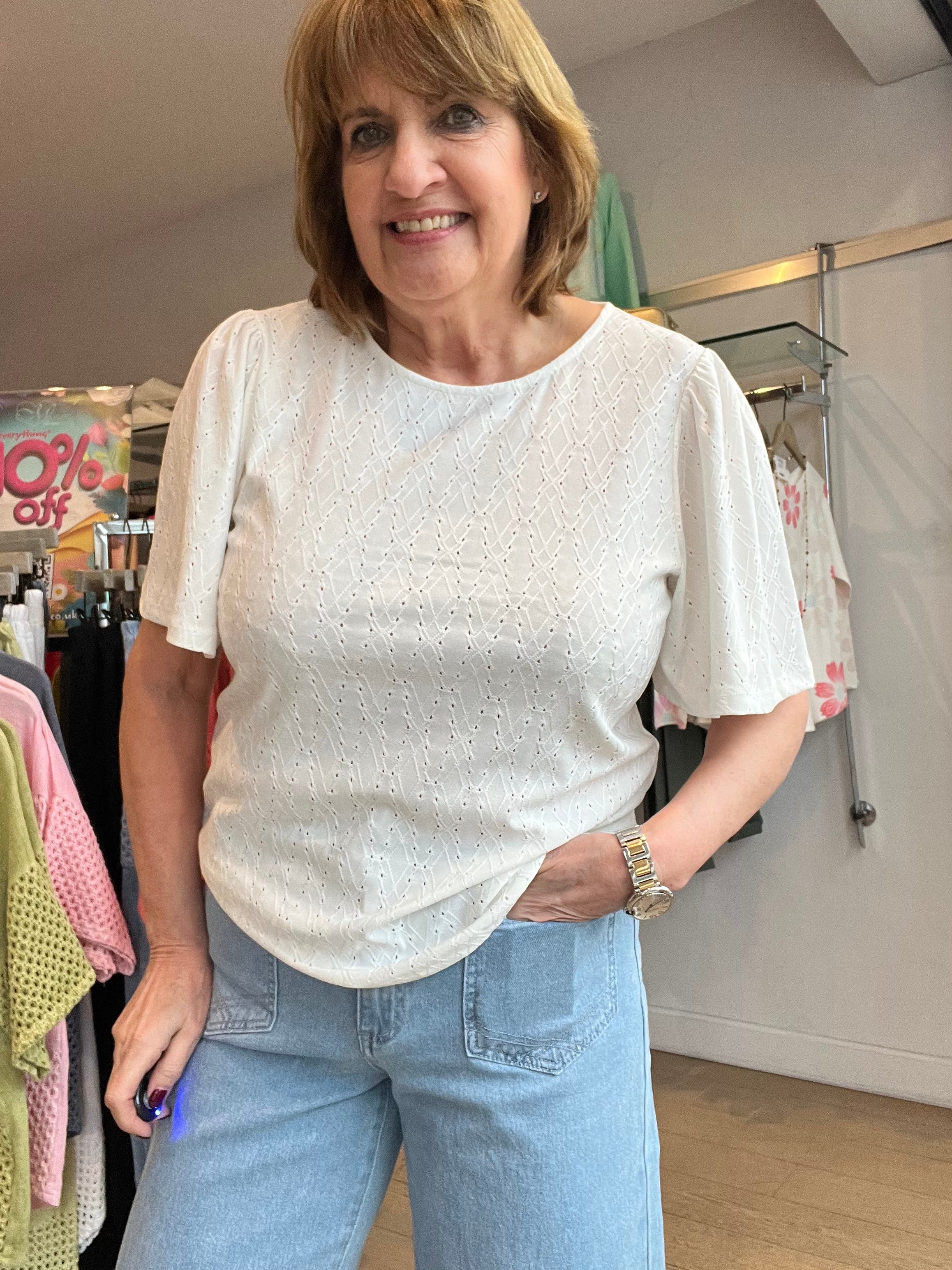 Vila Vibelli Embroidered Jersey Top