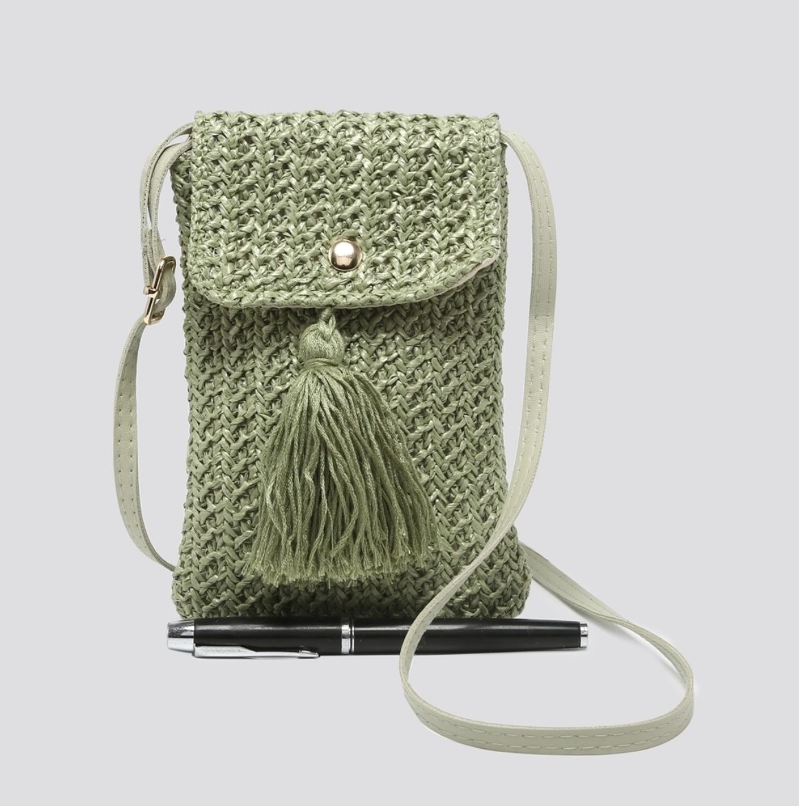 Summer Hessian Mobile Cross Body Bag - Khaki, ANY image