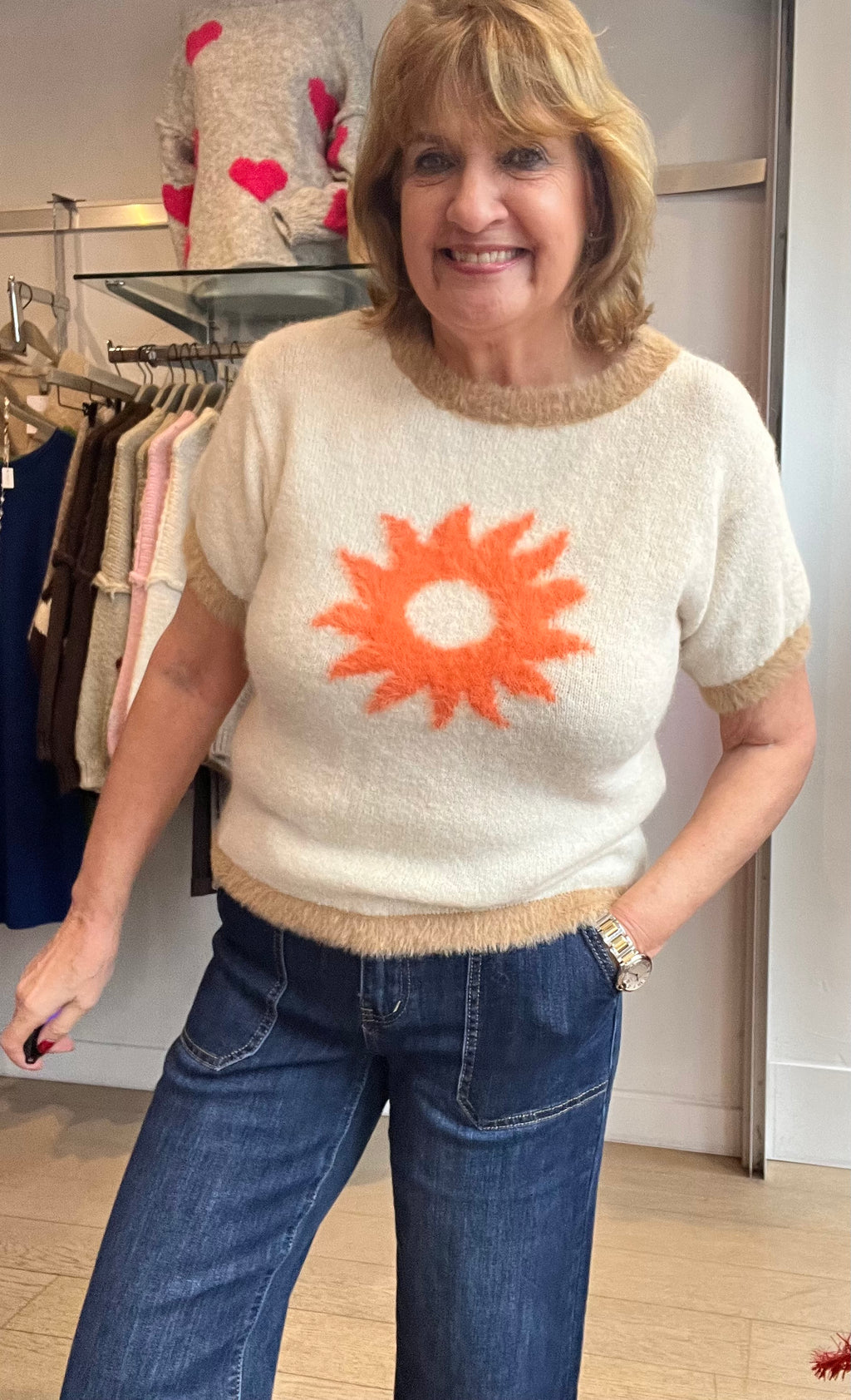 Shelley Fluffy Star Knit Top