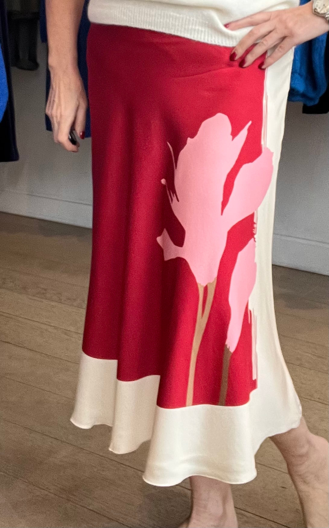 Mihos Luxe Print Satin Skirt