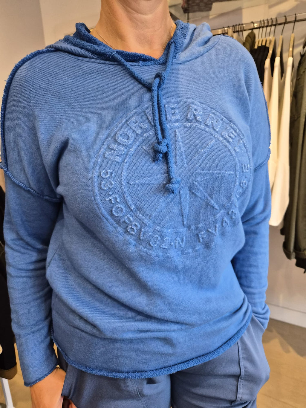 Sweat Hoodie with Embossed Front