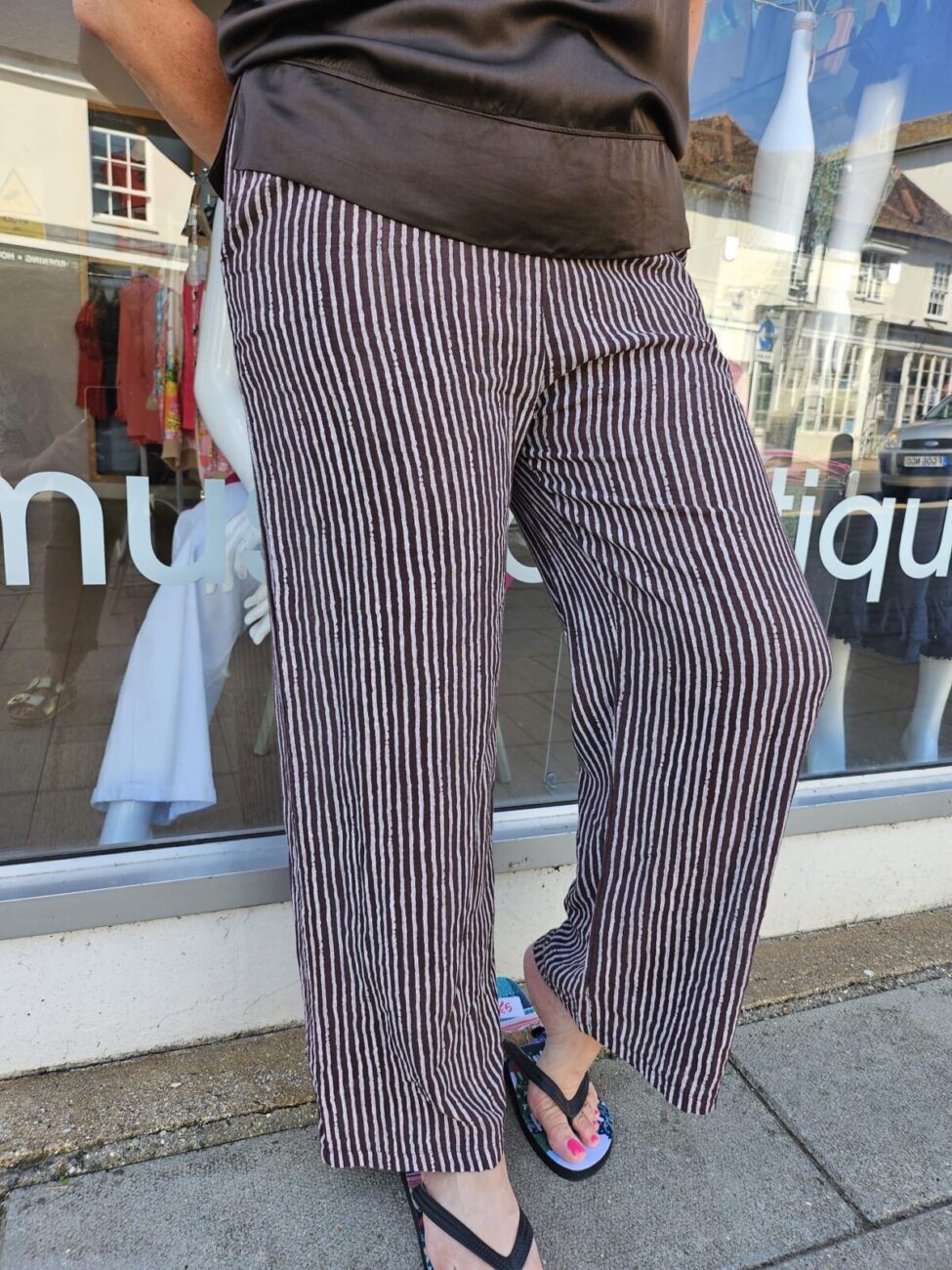 Stripey Easy Pants with Elasticated Waist image 13