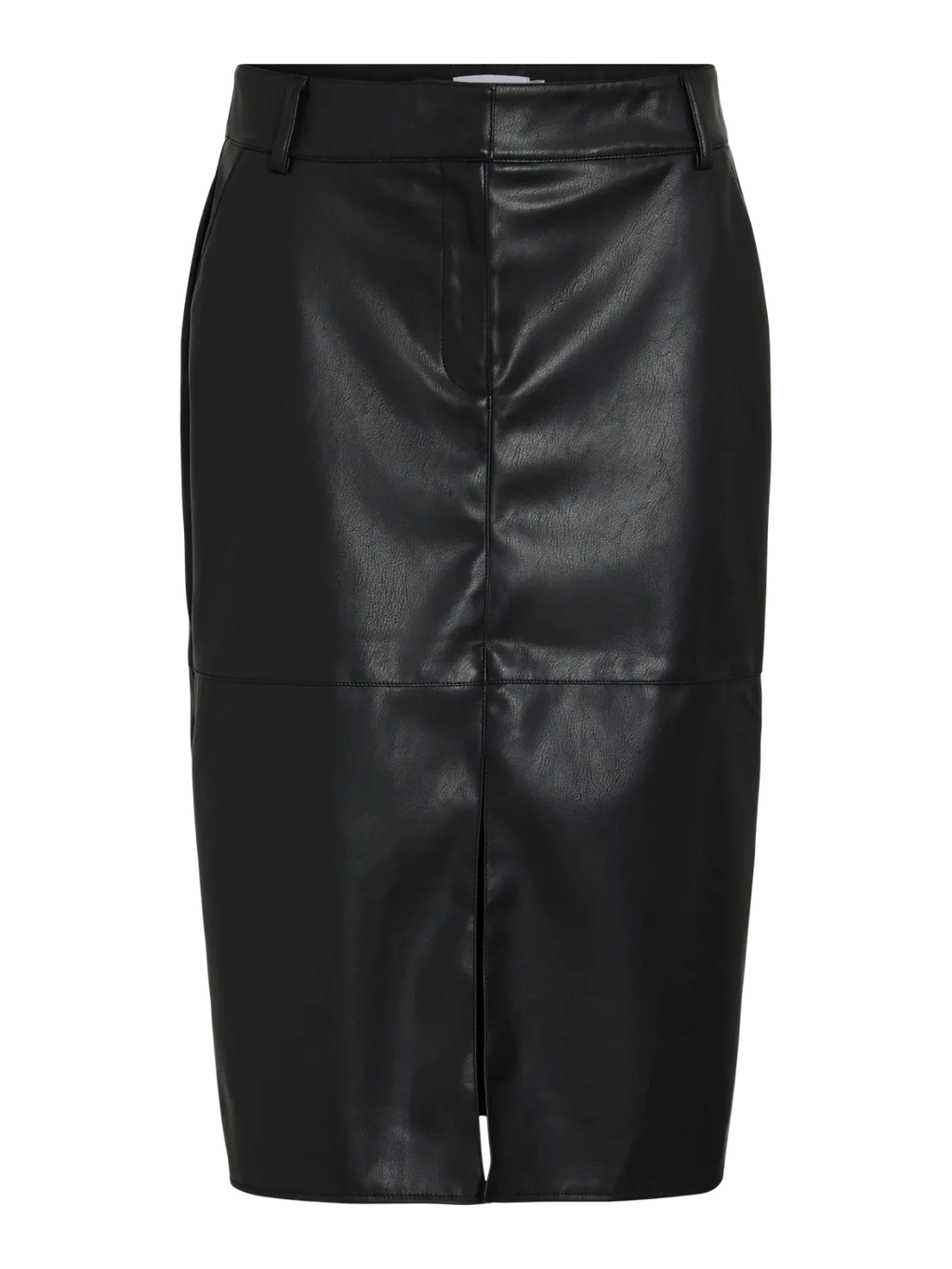 Vila Vidagmar PU Coated Pencil Skirt - Black, 36/8 image