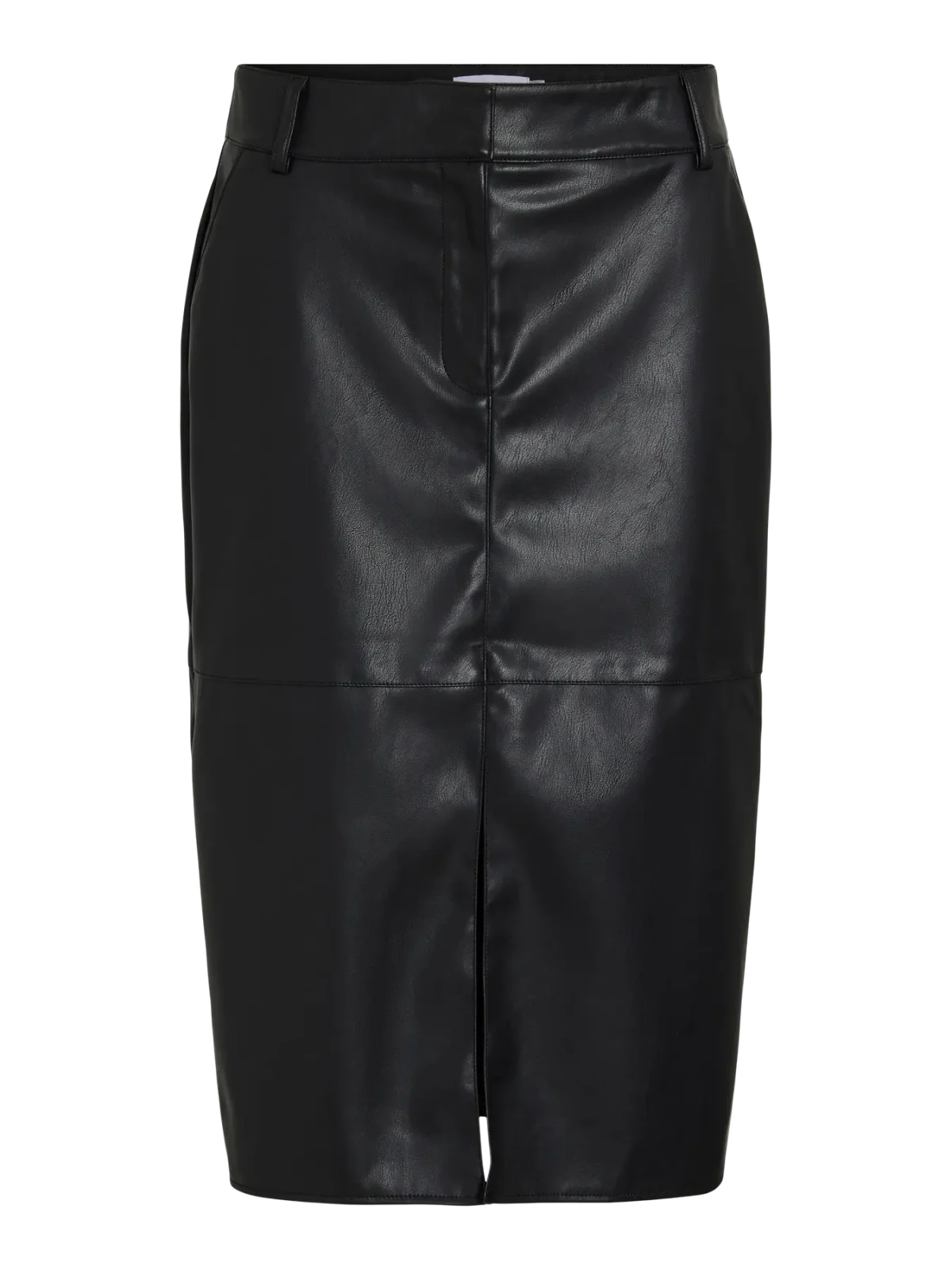 Vila Vidagmar PU Coated Pencil Skirt - Black, 36/8 image