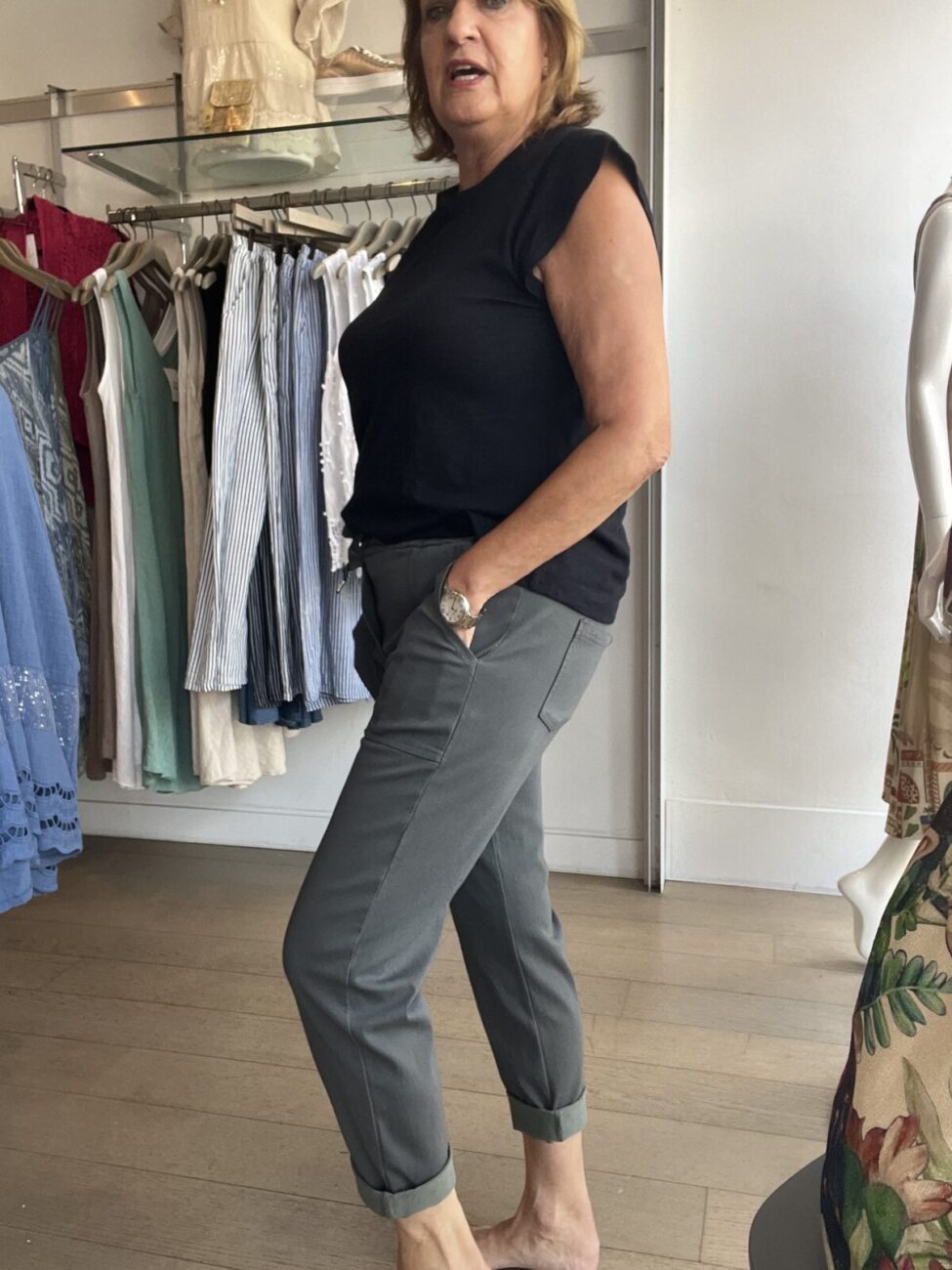 Bestselling Stretchy Wide Pocket Ankle Grazer Pant image 6