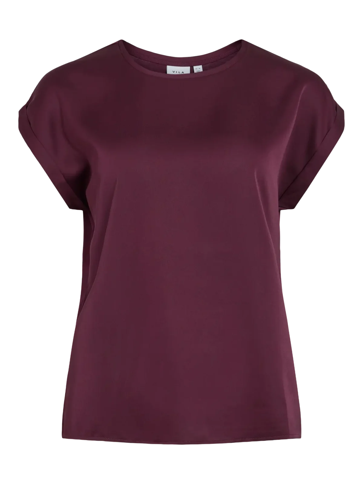 Vila Viellette Satin Front Top with Jersey Back image 1