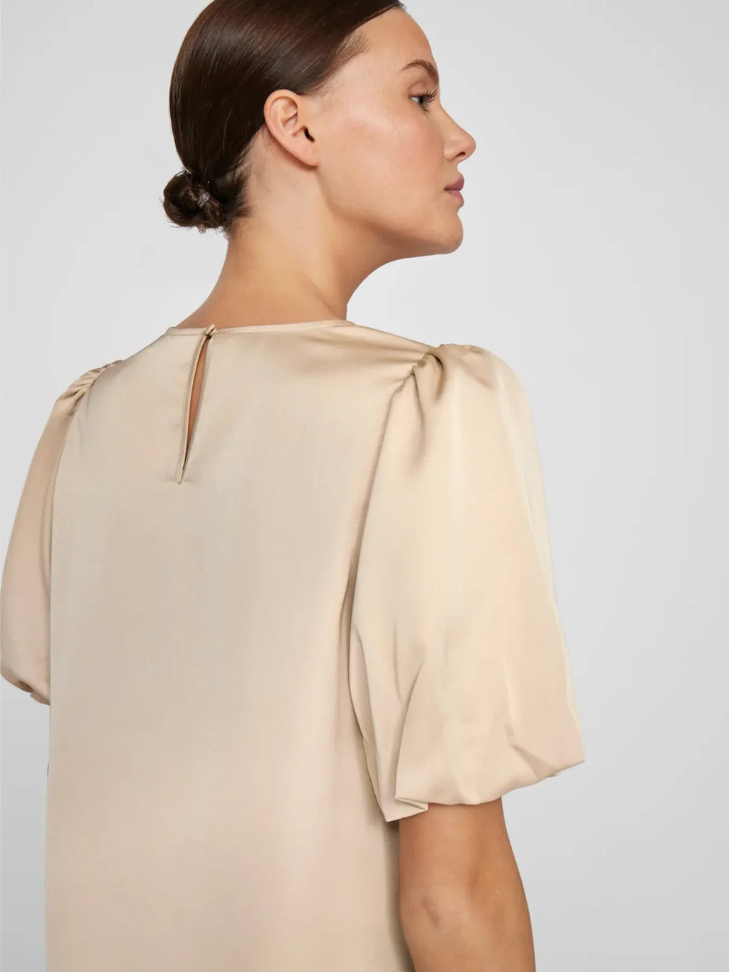 New Vila Viellette Satin Puff Slv Top image 5