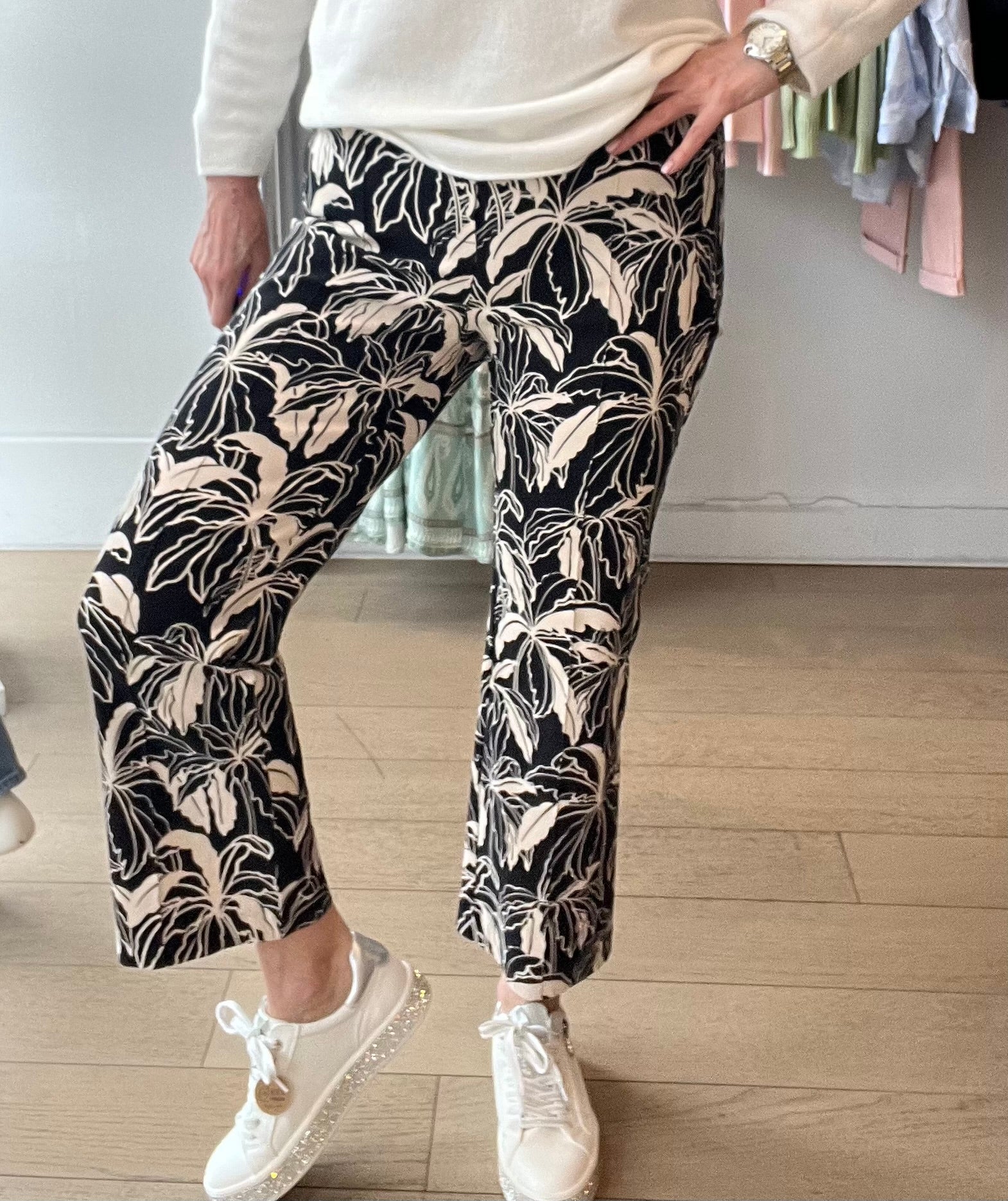 Robell Joella Kickflare Ankle Grazer Printed Pant