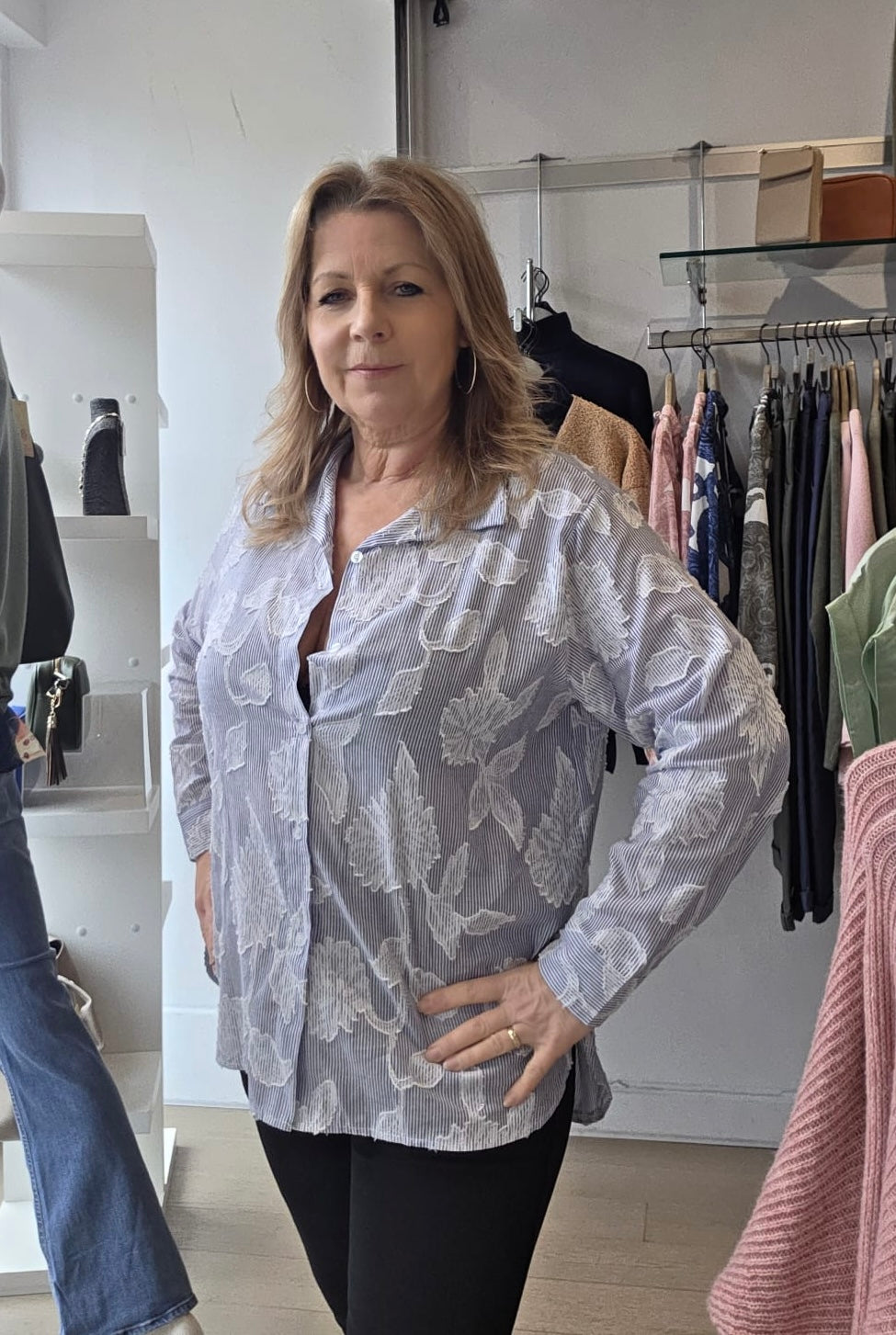 Saffron Stripe /Embroidery Shirt