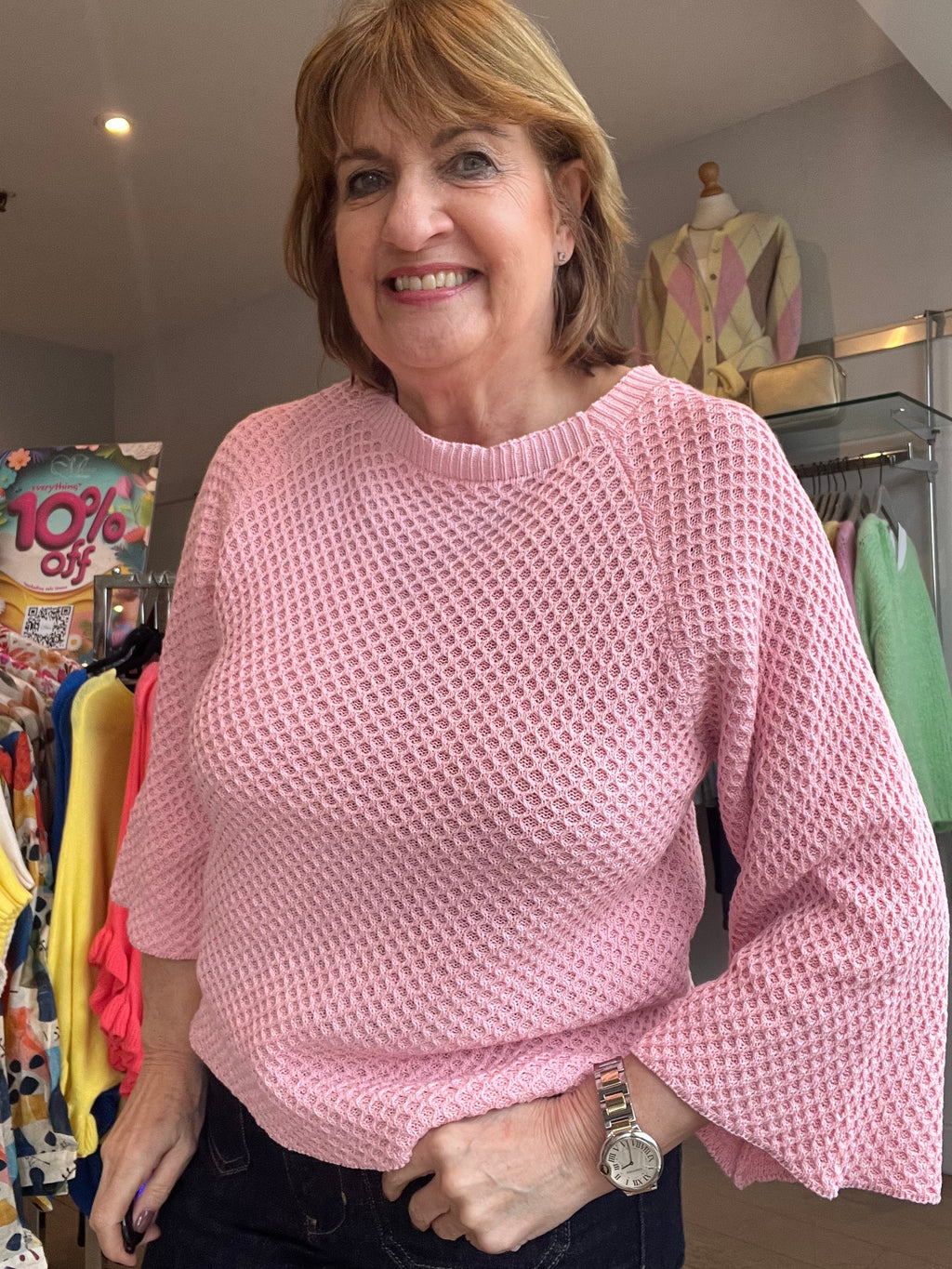 Melly Cotton Mesh Knit Top