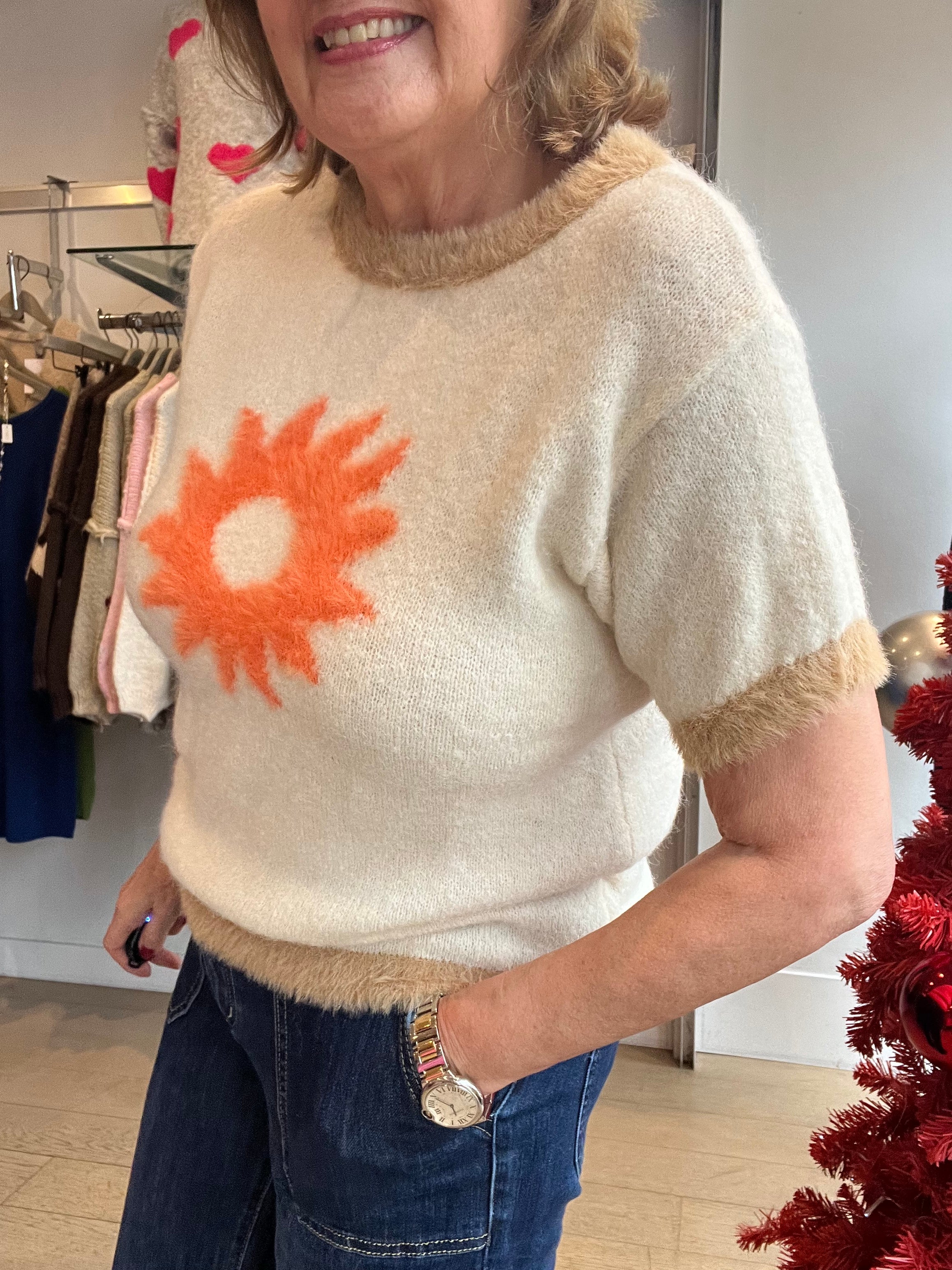 Shelley Fluffy Star Knit Top