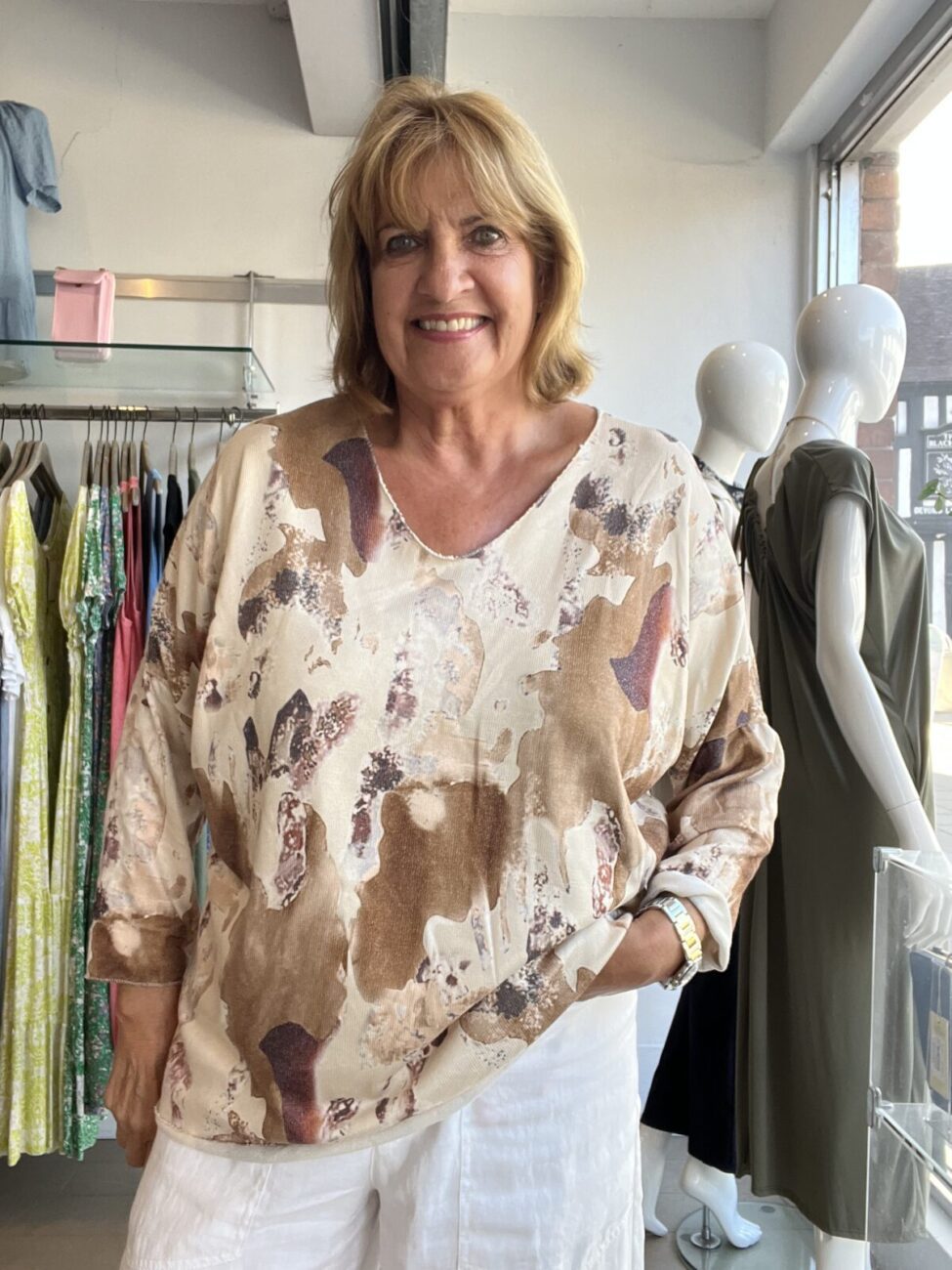Water Colour Printed Light Knit Top image 5
