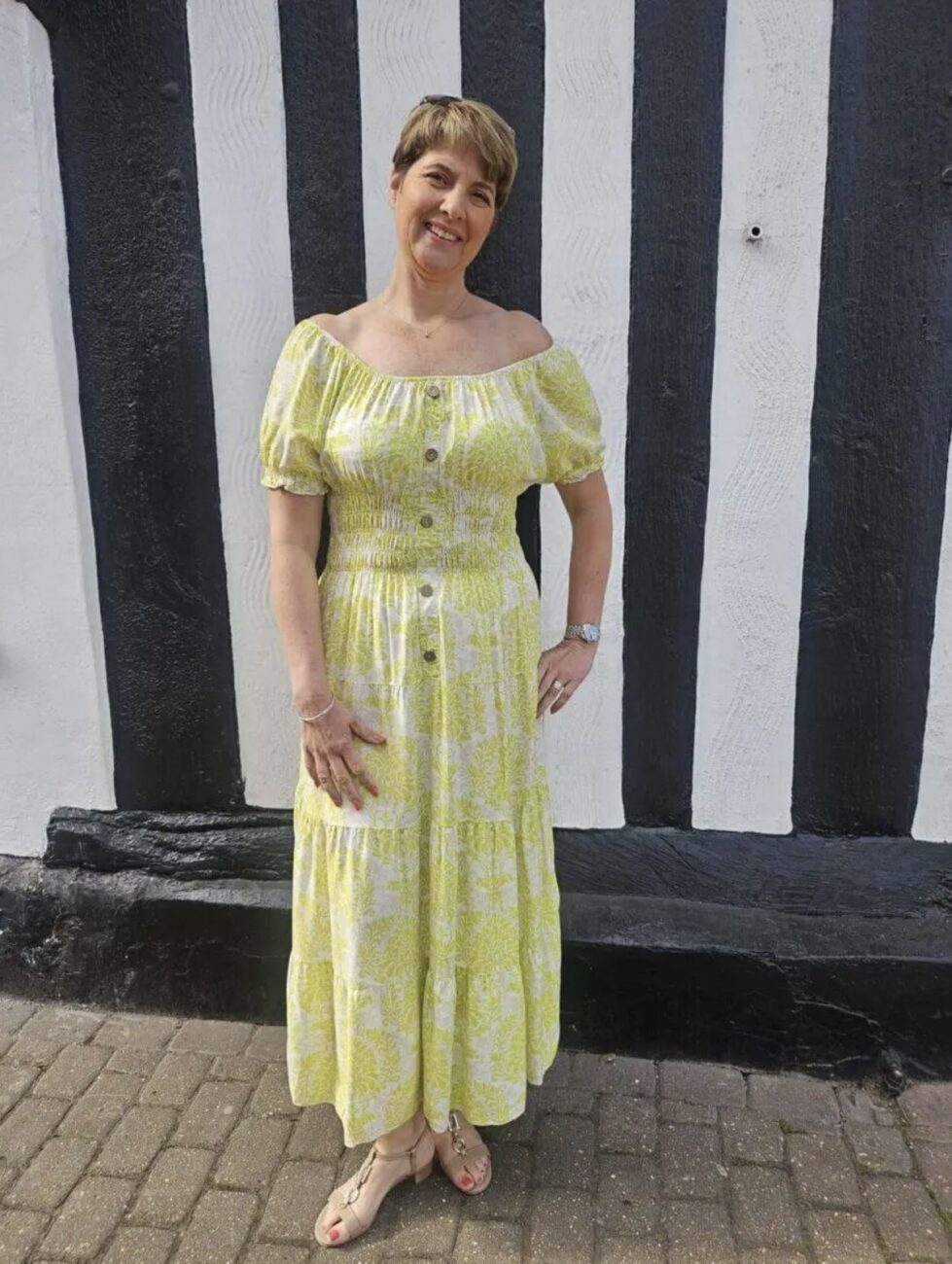 Millie Button Front Printed Tiered Floral Dress image 3