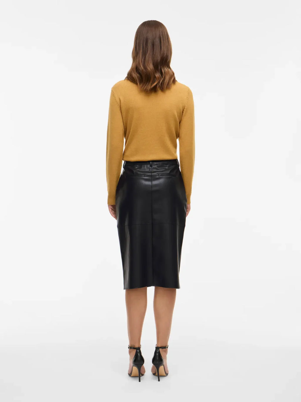 Vila Vidagmar PU Coated Pencil Skirt image 3