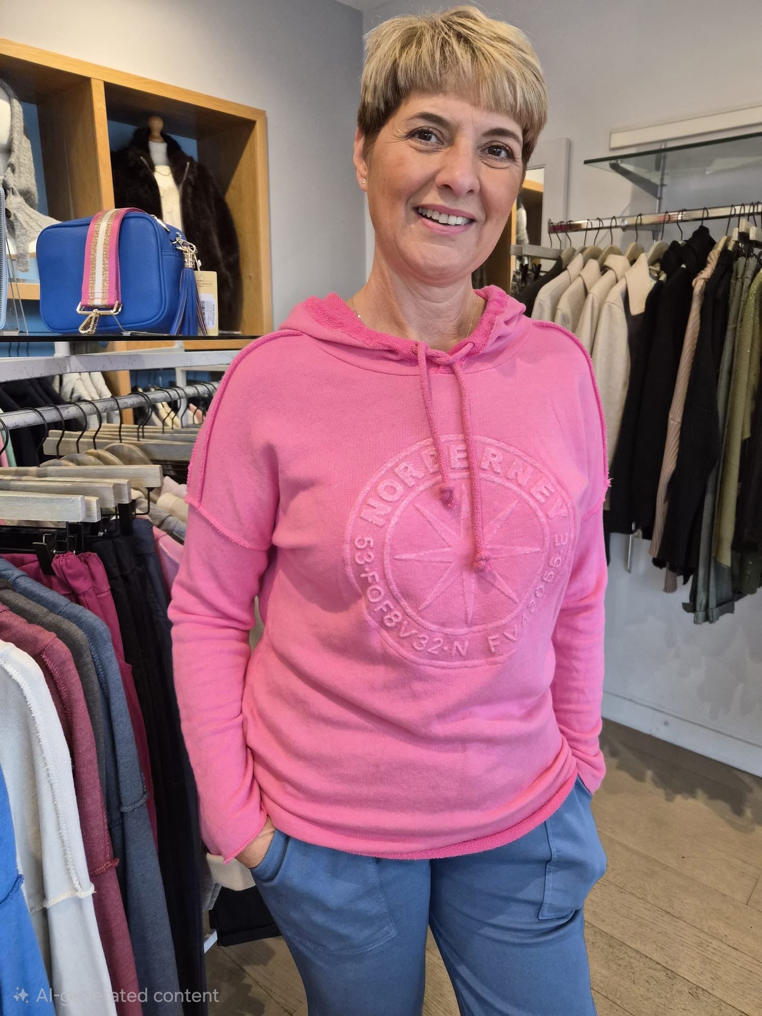 Sweat Hoodie with Embossed Front