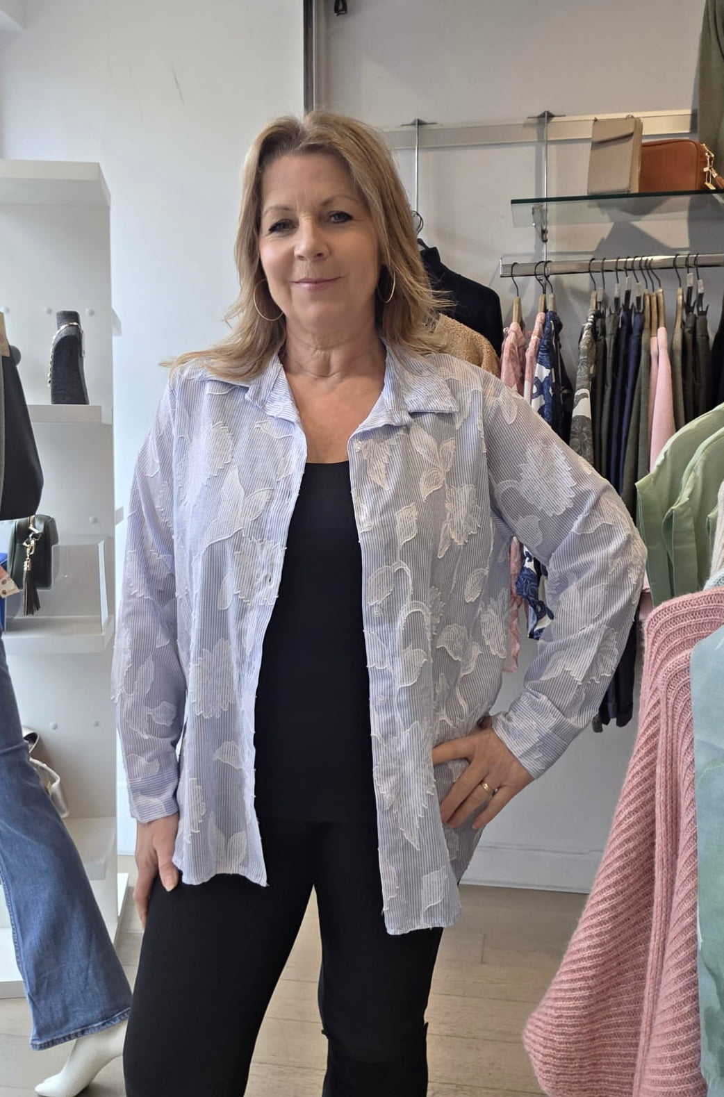 Saffron Stripe /Embroidery Shirt