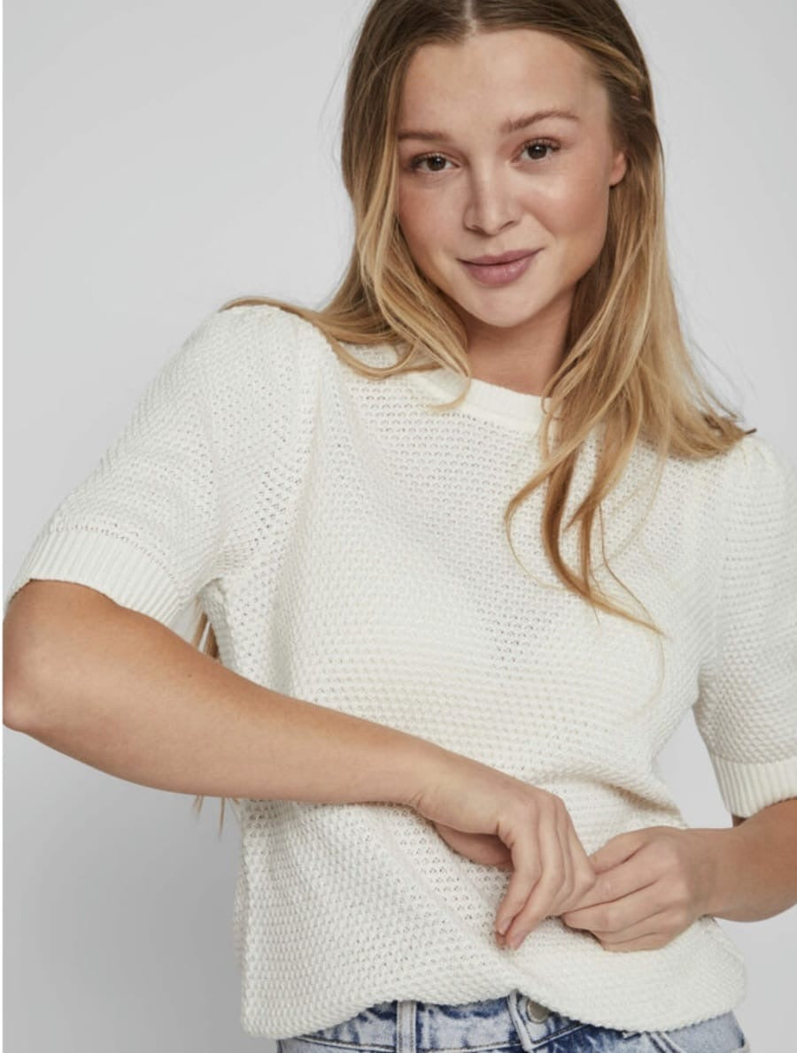Vila Vidalo Crew Neck S/S Textured Knit