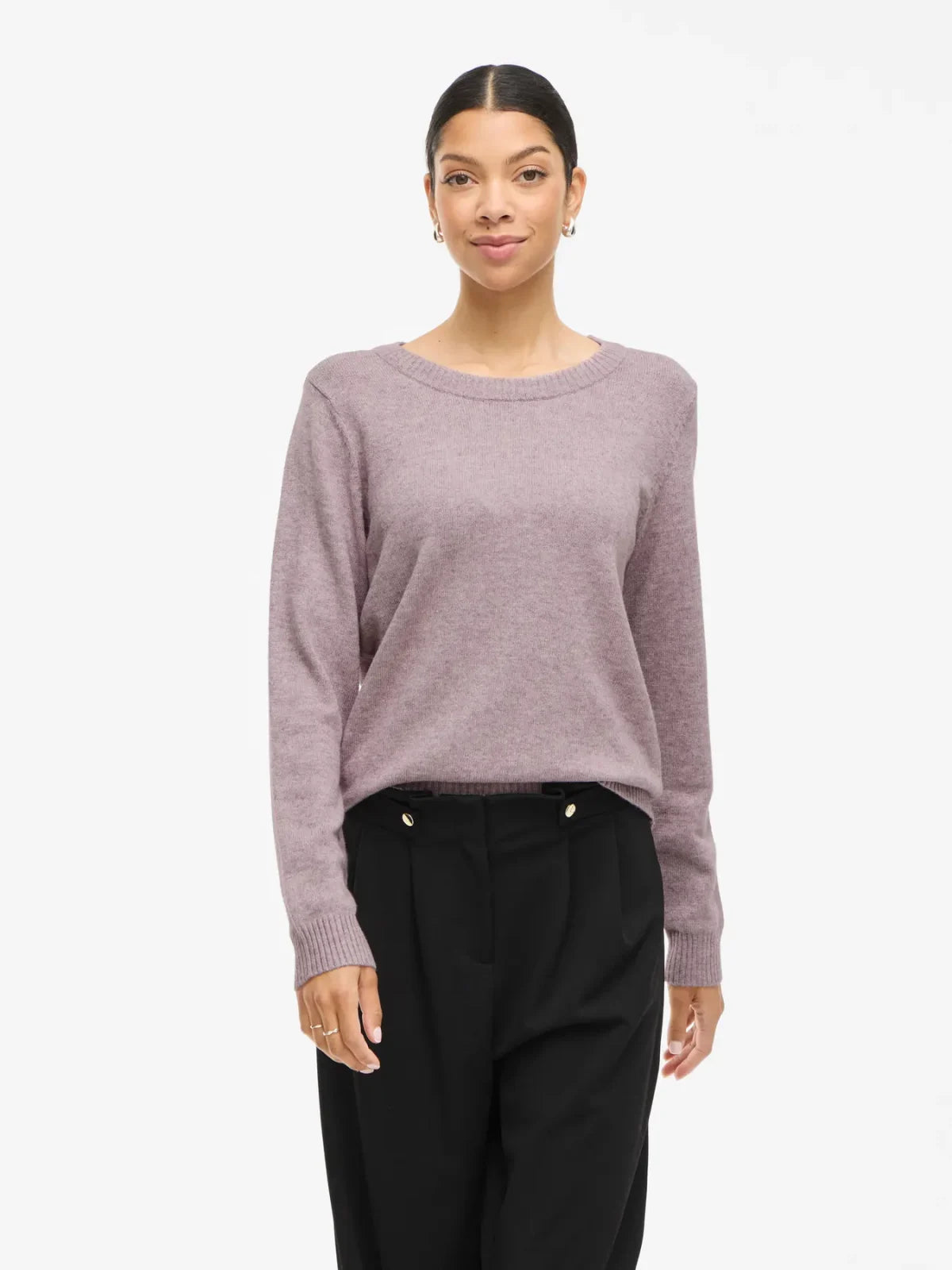Vila Viril Crew Neck Knit Top - LILAC, XS image