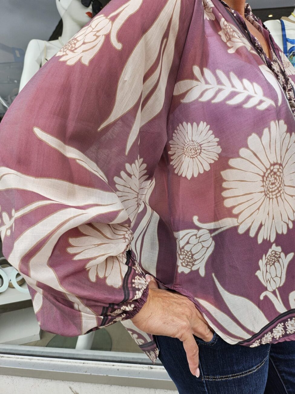 Miho Lush Printed Tie Voile Top image 4
