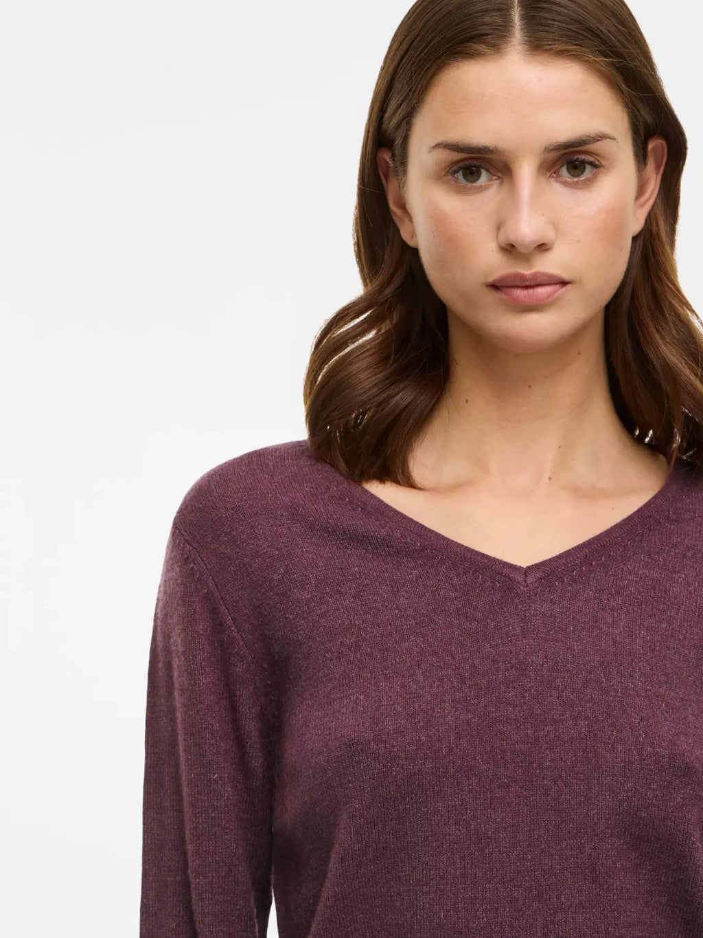 Vila Viril V Neck Bestselling LS Knit - PURPLE, L image