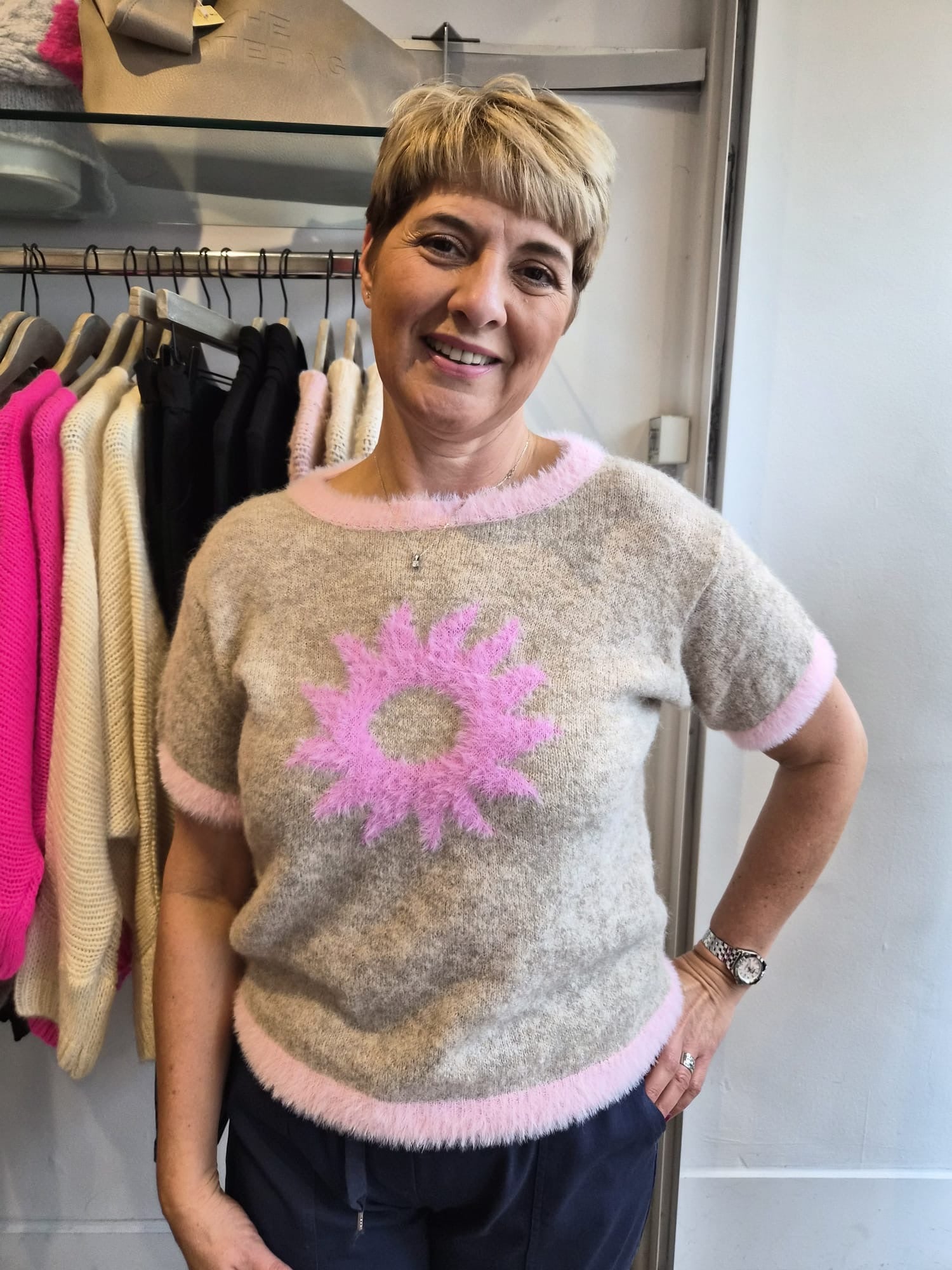 Shelley Fluffy Star Knit Top