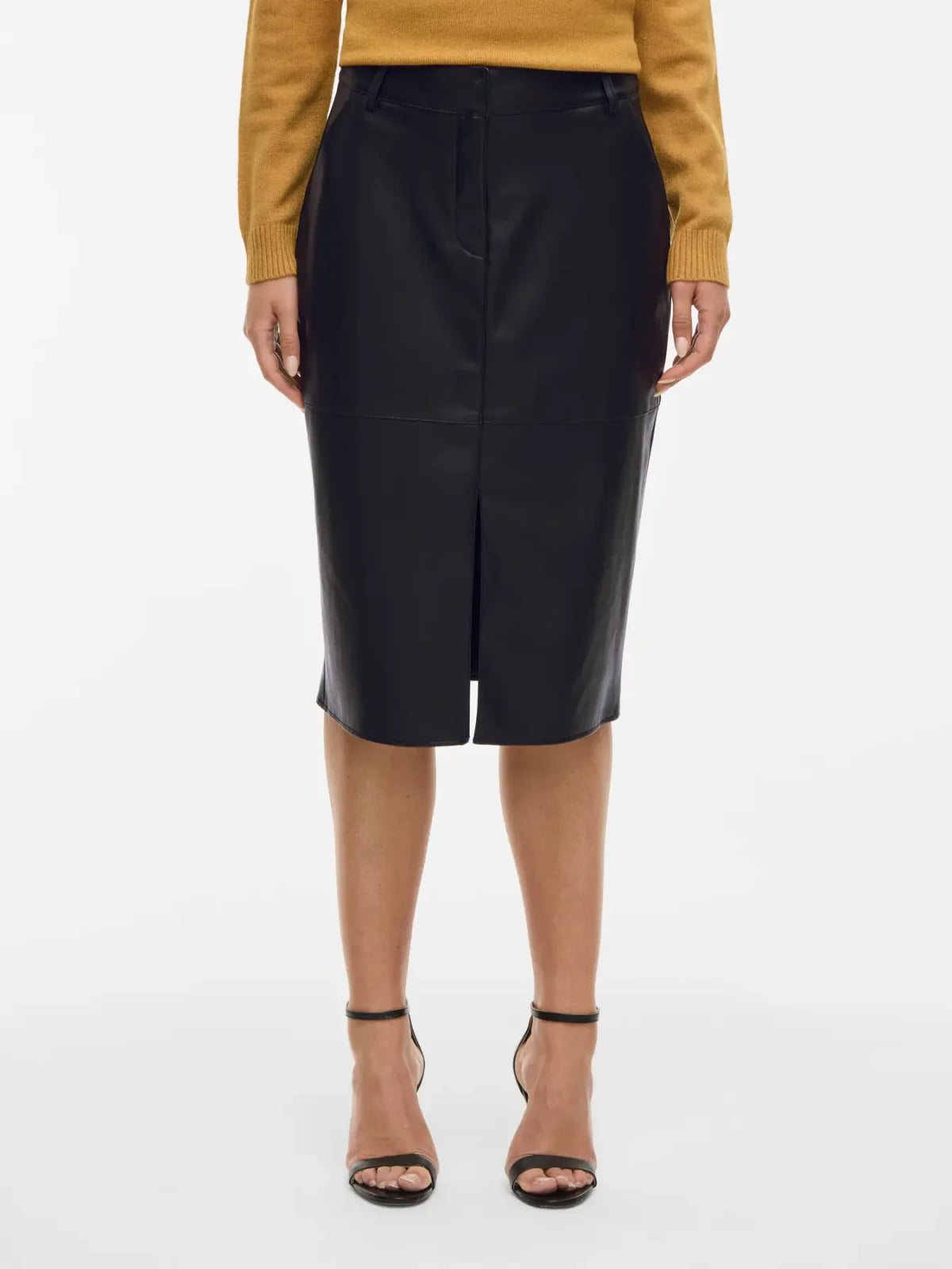 Vila Vidagmar PU Coated Pencil Skirt image 2