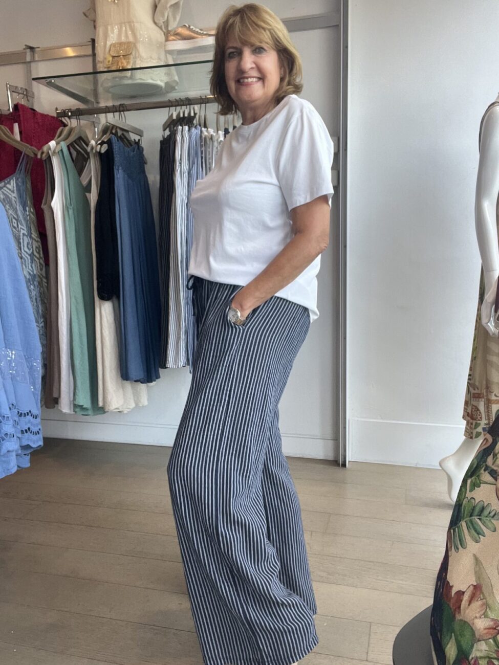 Stripey Easy Pants with Elasticated Waist image 2