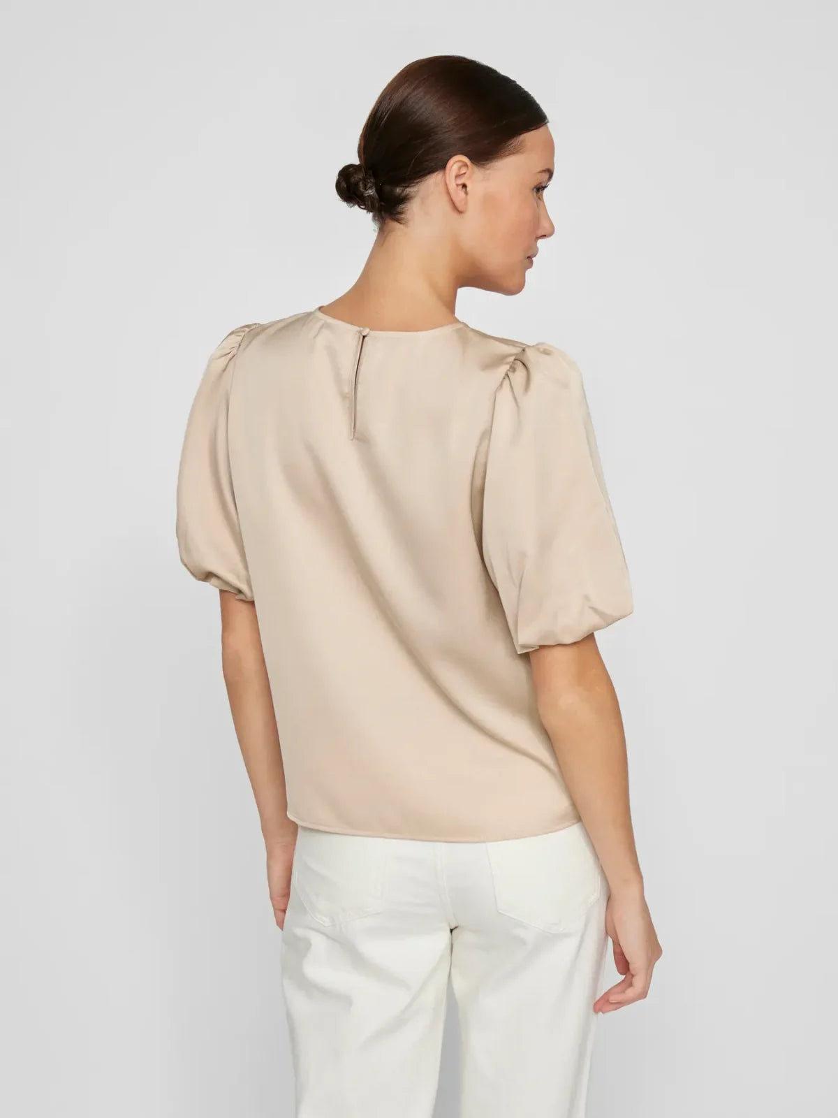 New Vila Viellette Satin Puff Slv Top image 2