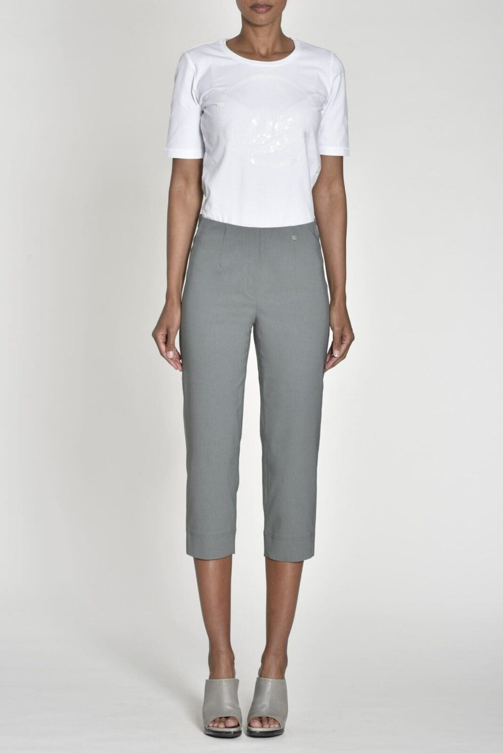 Robell Marie Crop Pants - Khaki, 14 image