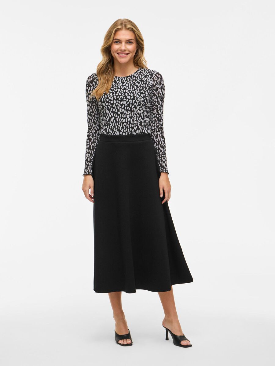 Vila Vilarine Jersey Dotty Top - BLACK/ WHITE, S image