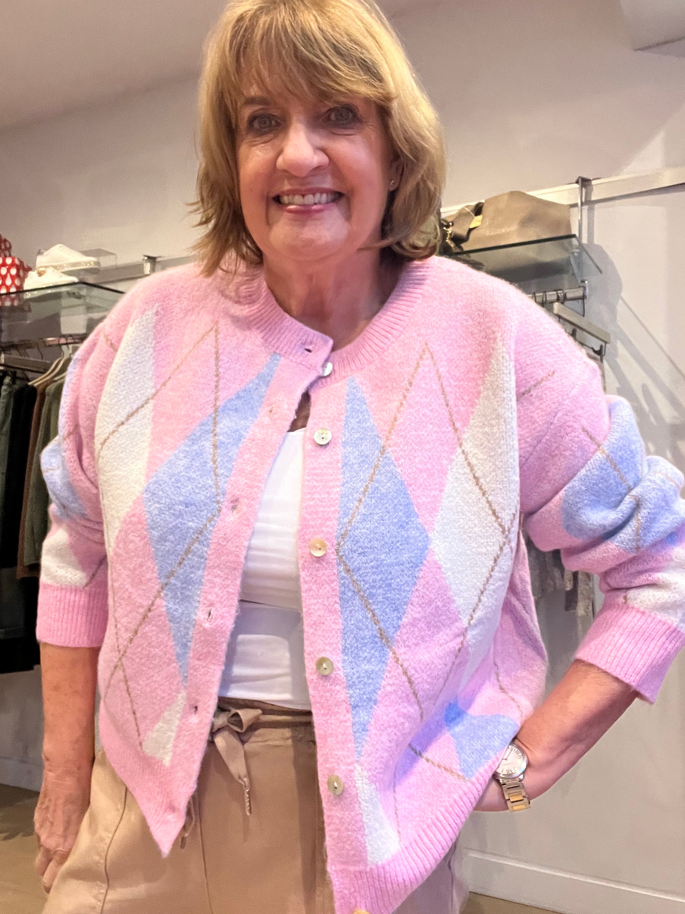 Argyle Spring Knit Cardy