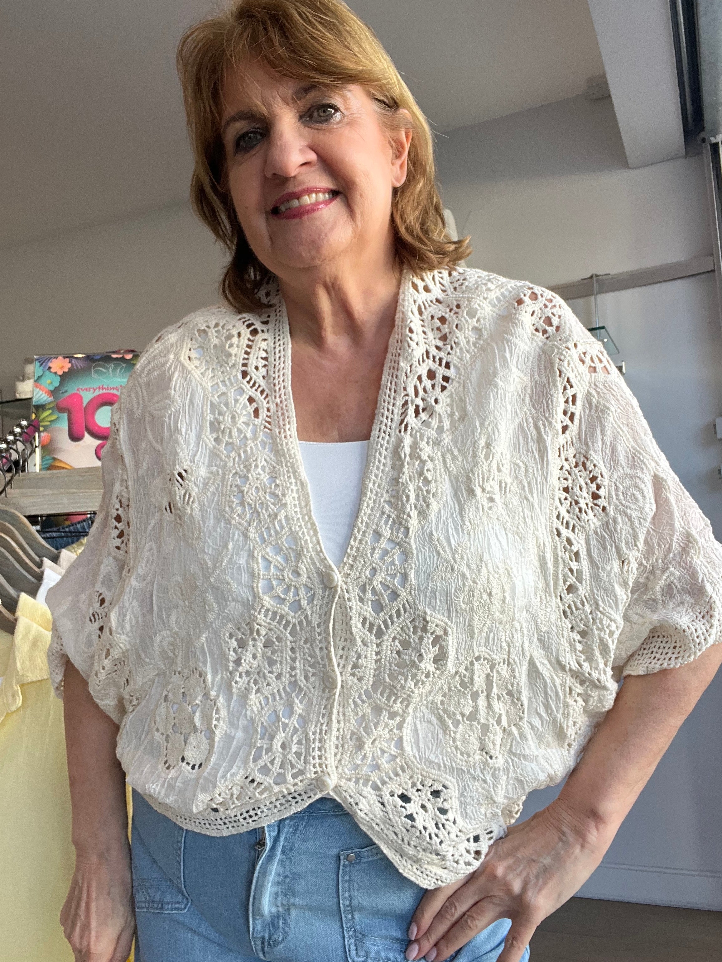 Layla Embroidered Button Through Top